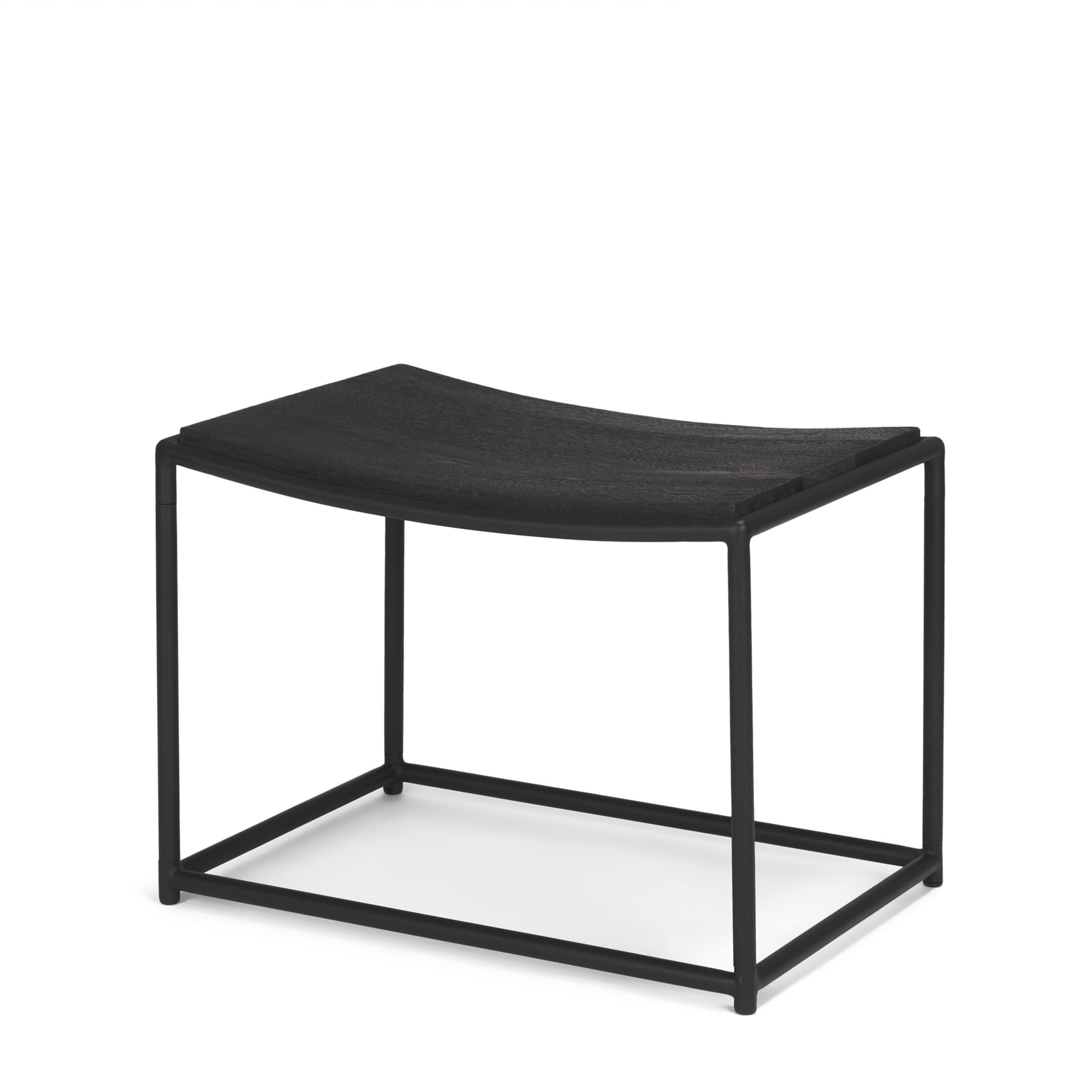 Taniel Textured Black Wood w/ Black Metal Stool — product photograph