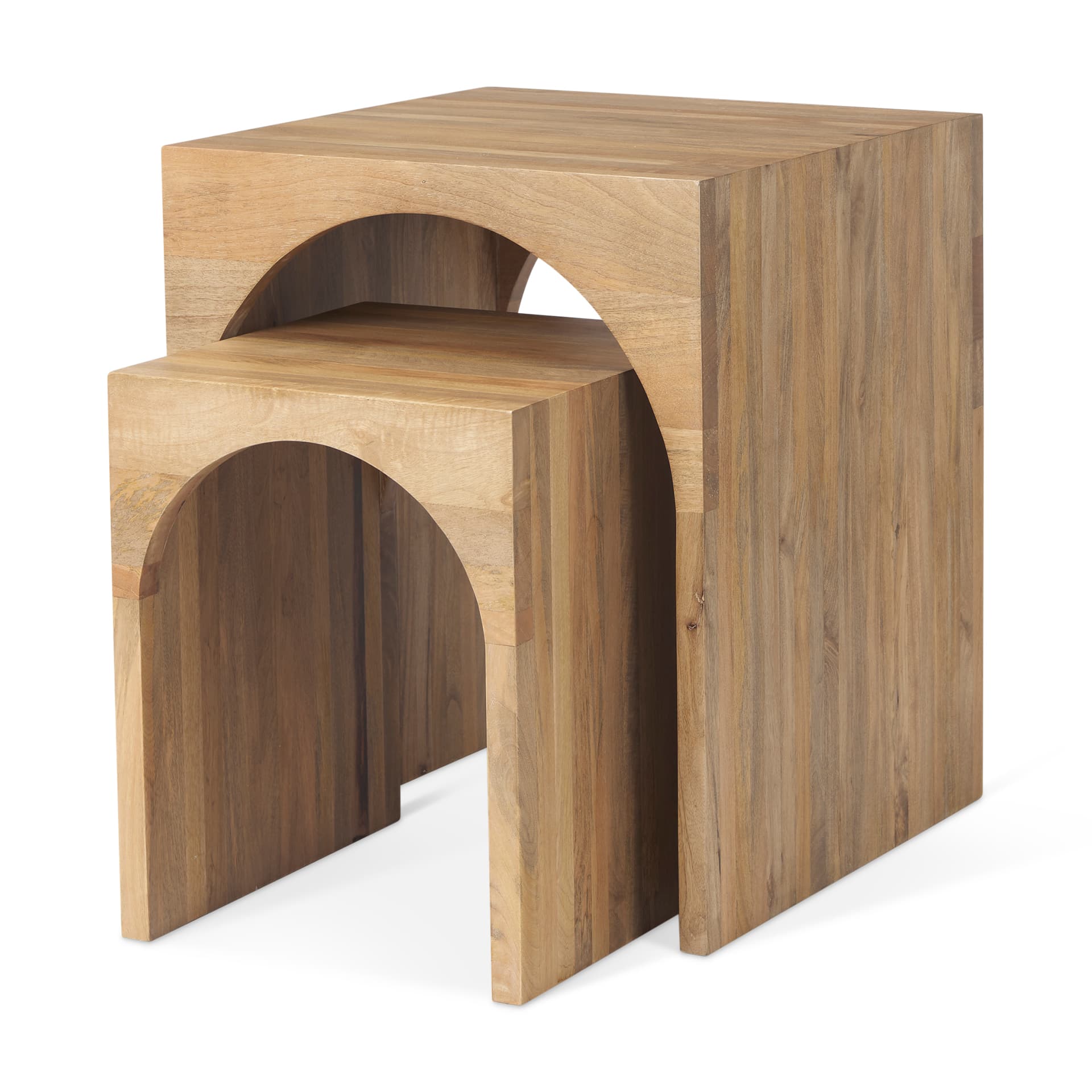 Chloe 20.0L x 20.0W x 24.0H Set of 2 Cottage Wood Nesting Accent Tables — product photograph