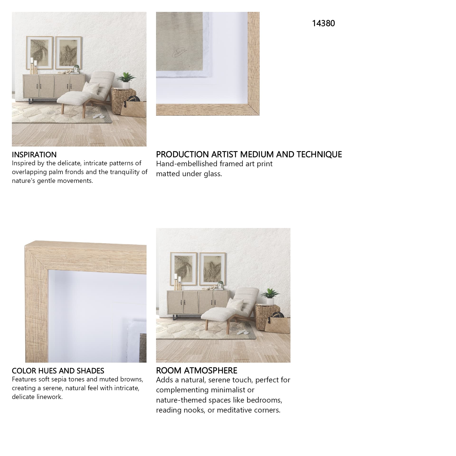 Shadows on Wood I by Mercana Studio a Hand Embellished Textured Framed Art Print Matted under Glass — in a styled room