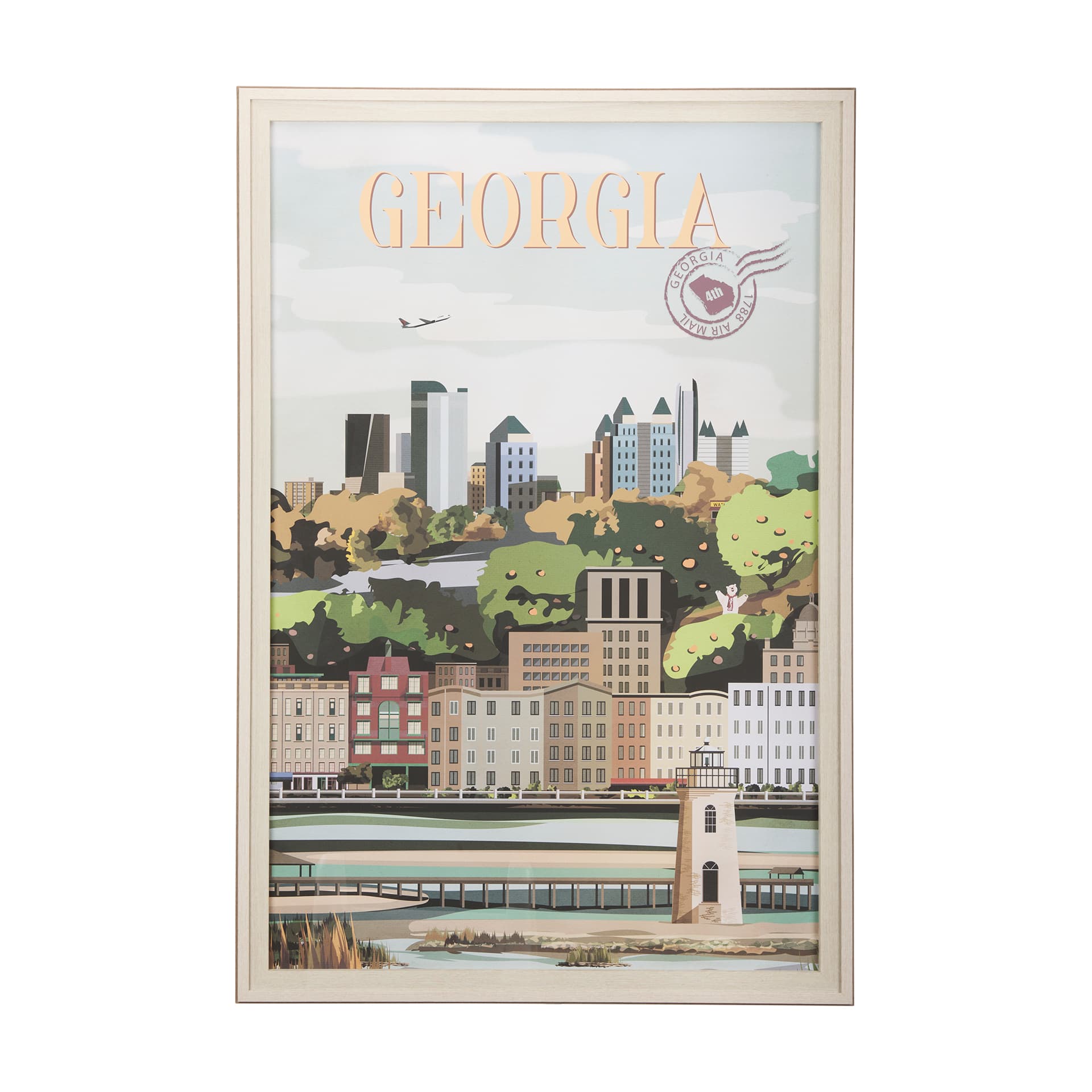 Georgia Go USA (XL) by Mercana Studio a Hand Embellished Decograph Framed Art Print under Glass — product photograph