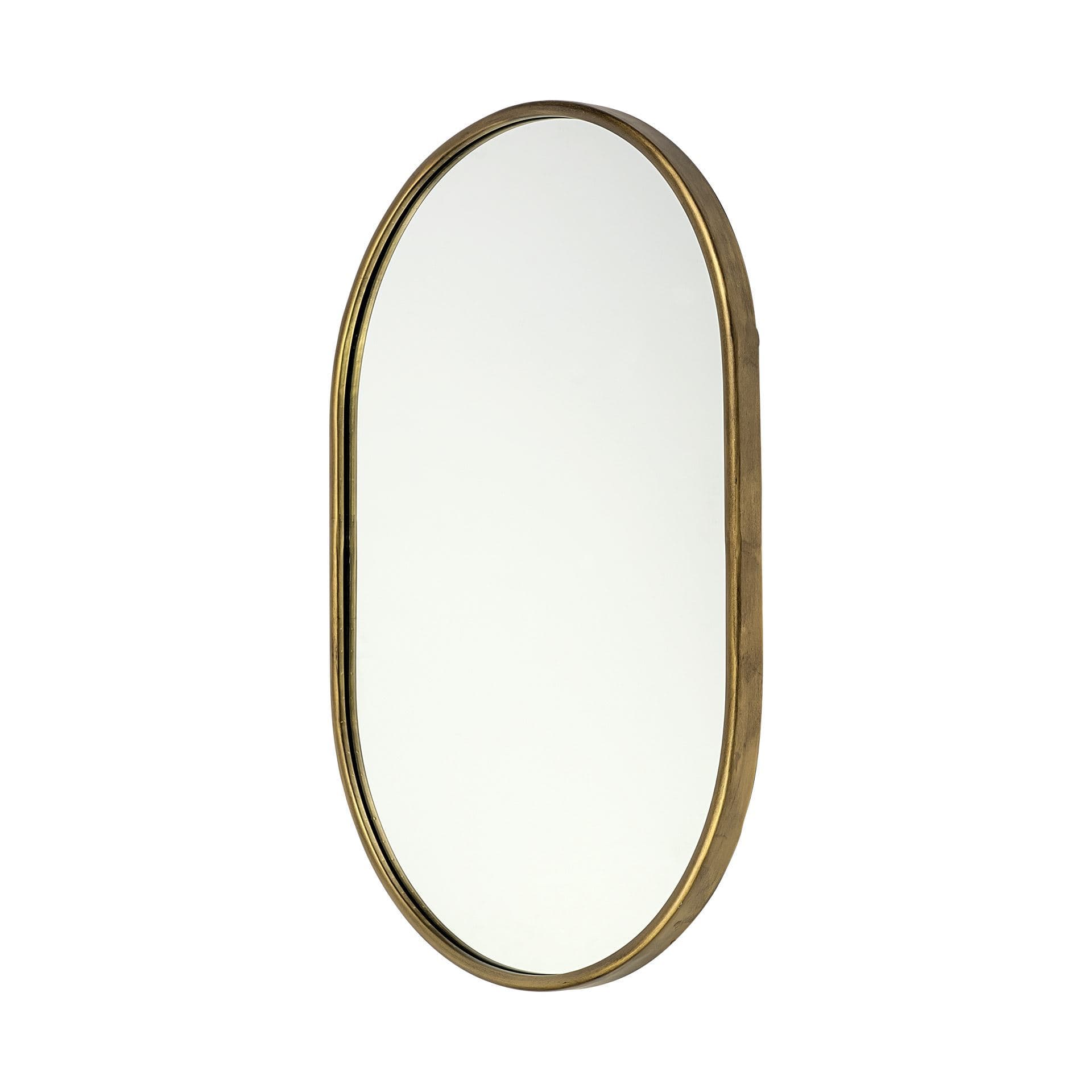 Sylvia I 24L x 35H Oval Gold Metal Frame Wall Mirror — product photograph