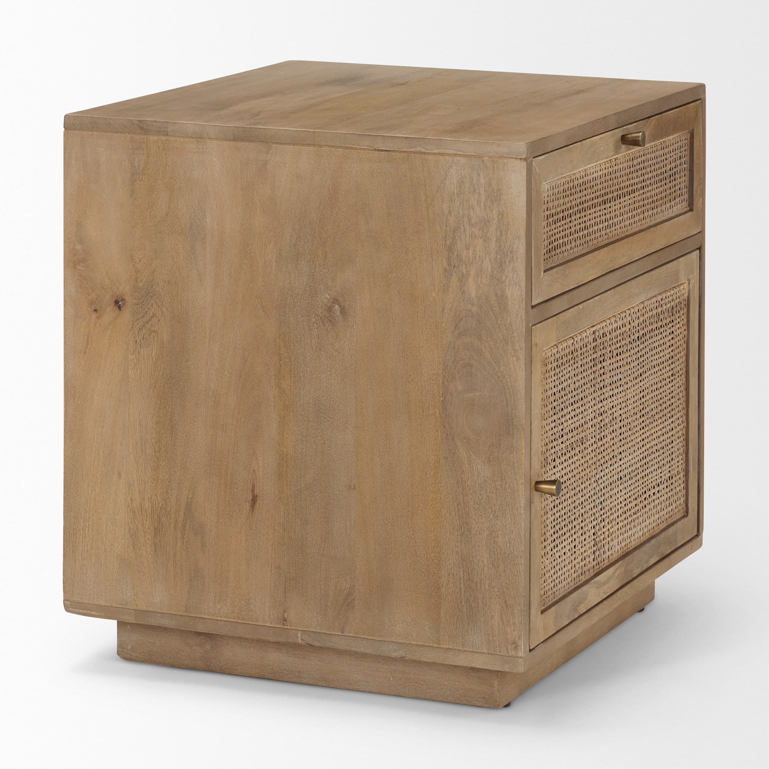 Grier Light Brown Wood w/ Cane End Table — product photograph