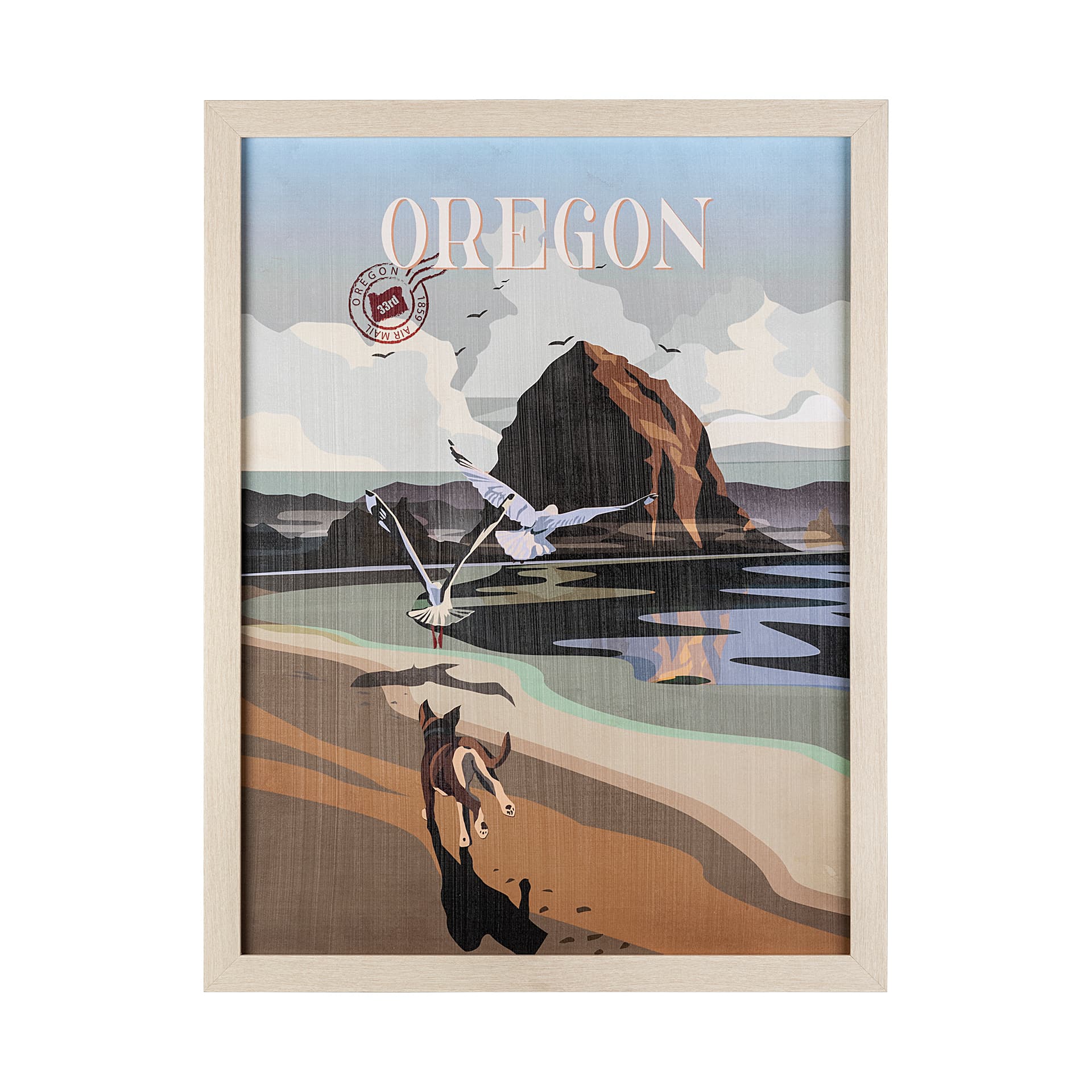 Oregon Go USA (L) by Mercana Studio a Hand Embellished Decograph Framed Art Print — product photograph