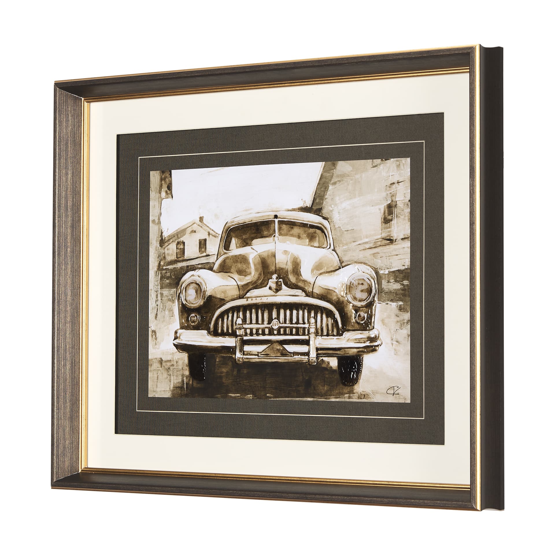 Vintage Car Picture III by Mercana Studio Hand Embellished Framed Art Print Matted under Glass — product photograph