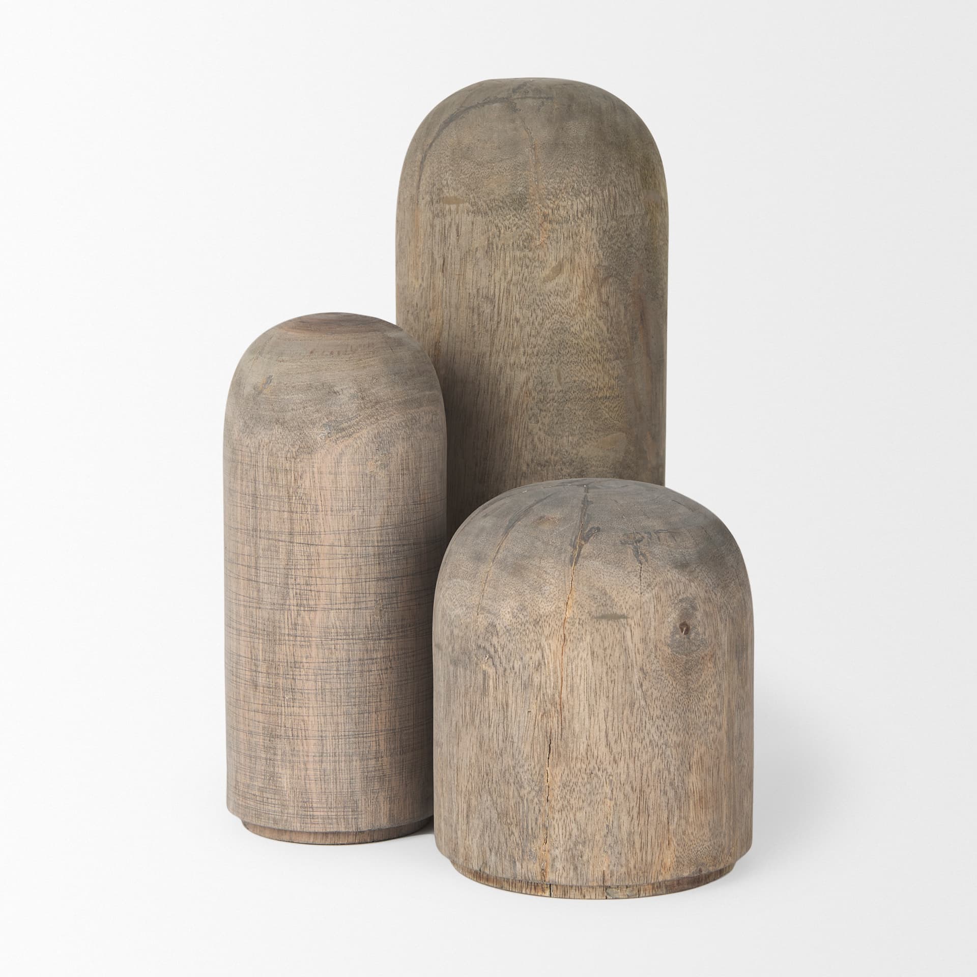 Knox Short Gray-Wash Wood Decorative Object — product photograph