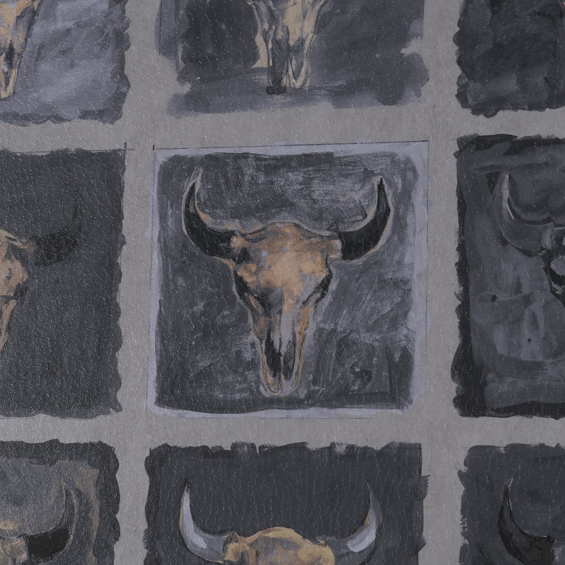 Forty-Eight by Natalia Boychenko-Tariq Hand-Embellished Textured Framed Artwork Matted under Glass — product photograph