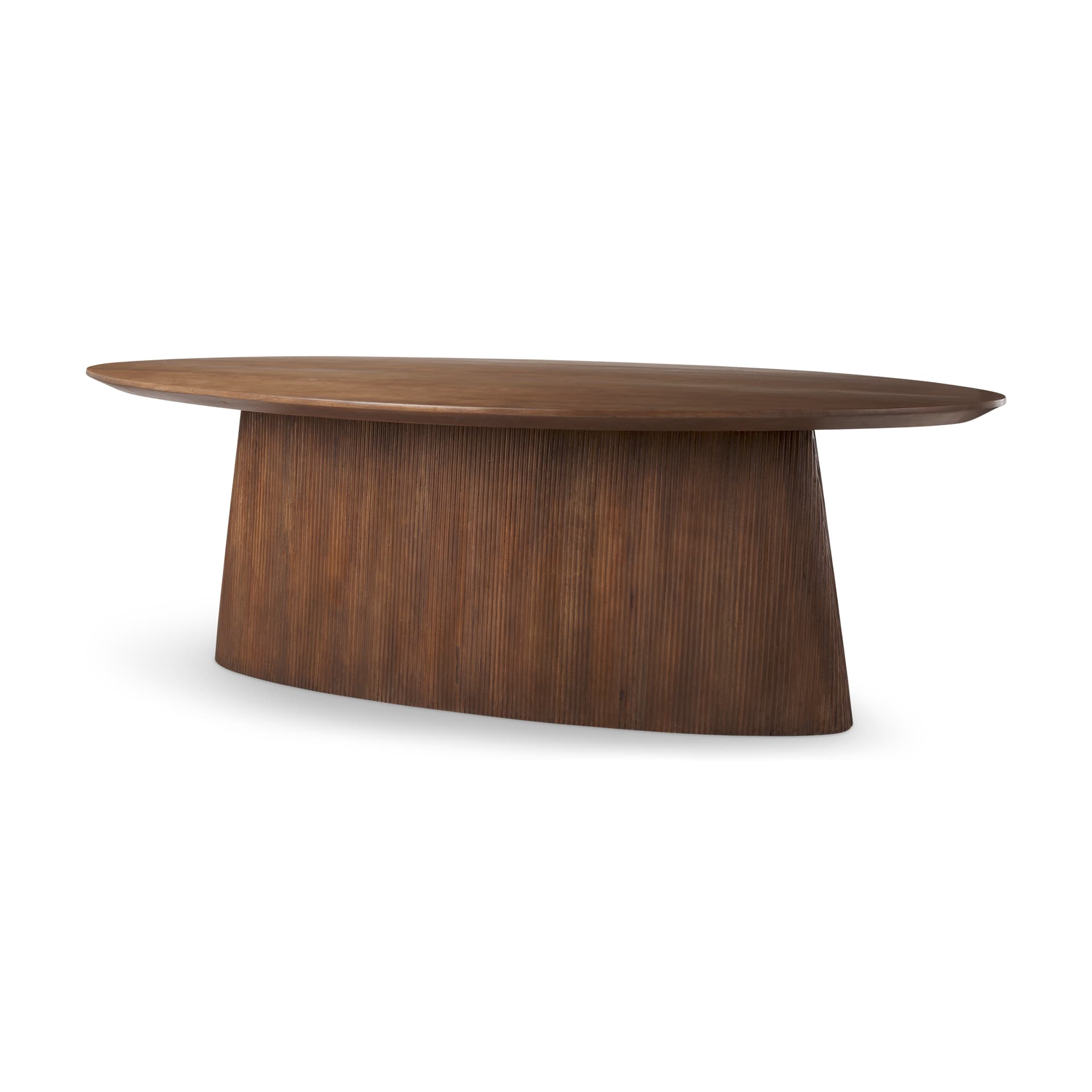 Lance 94"L x 50"W Oval Dining Table | Med Brown Wood | Seats 8 — product photograph