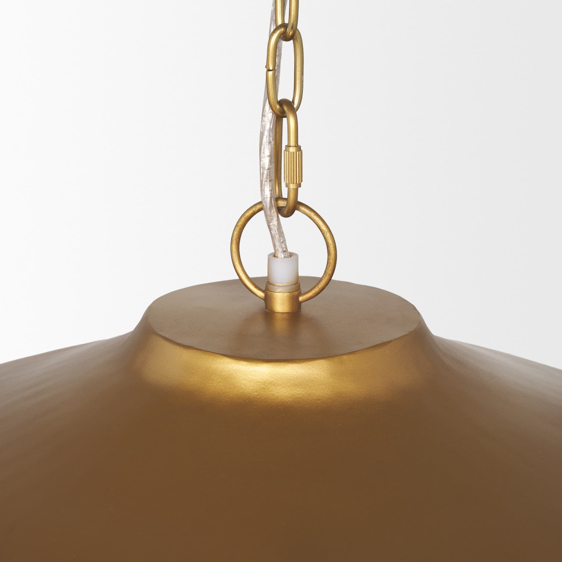 Titus 1-Light Brass Finished Metal Disc Pendant — product photograph