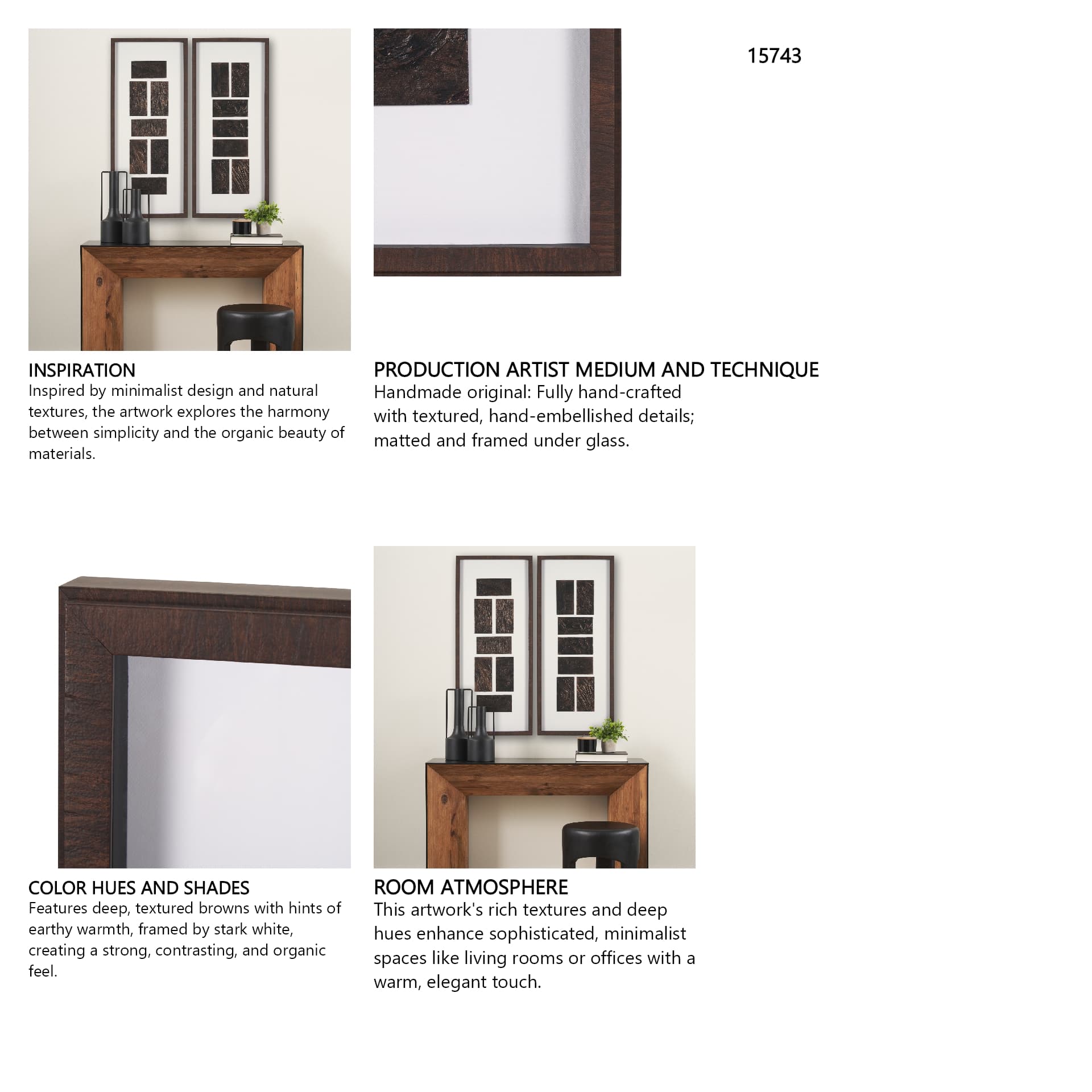 Grouped Bricks (Set of 2) by Studio M a handmade Original Framed Artwork under Glass — in a styled room