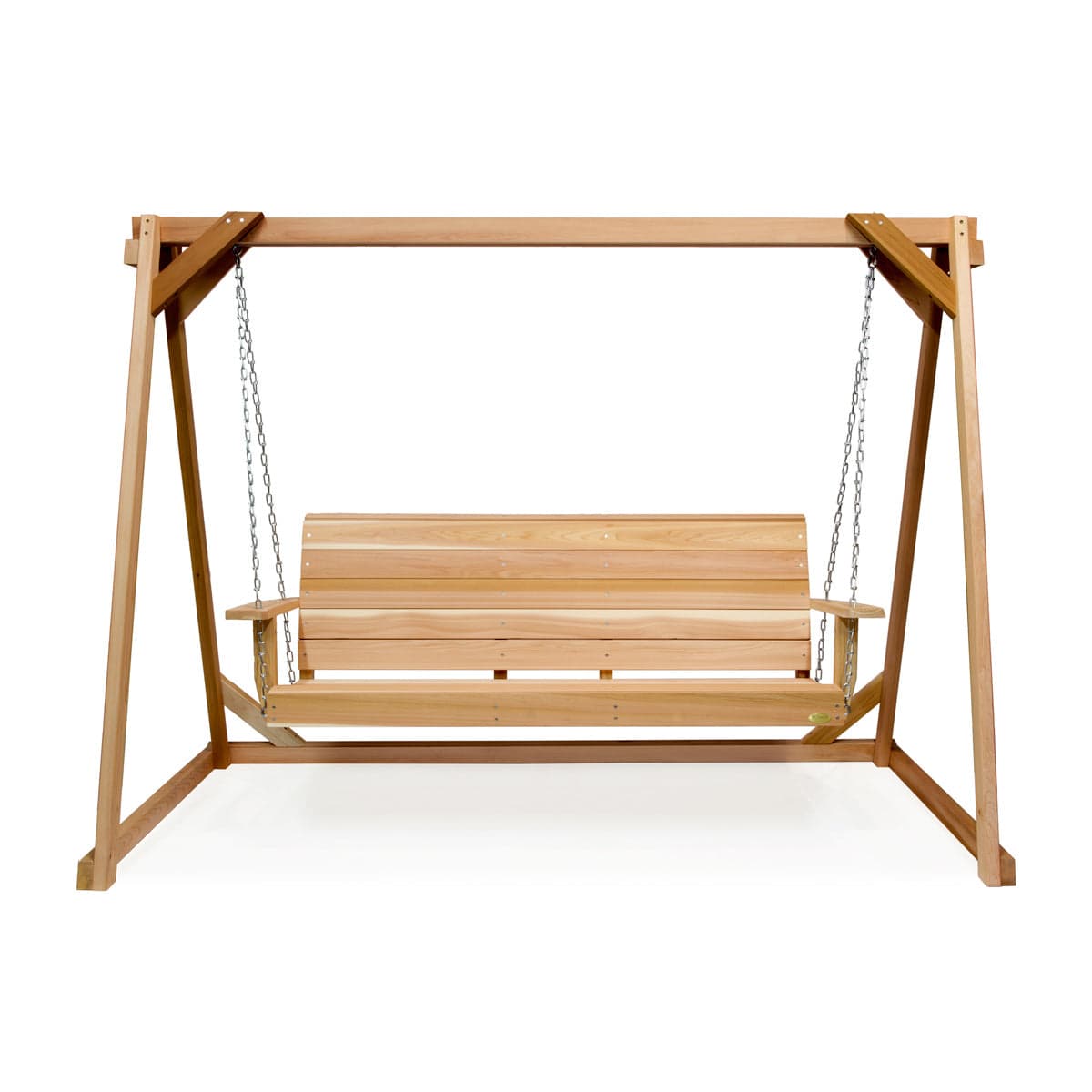 7.5-Ft Cedar Garden A-Frame & Porch Swing Set — product photograph