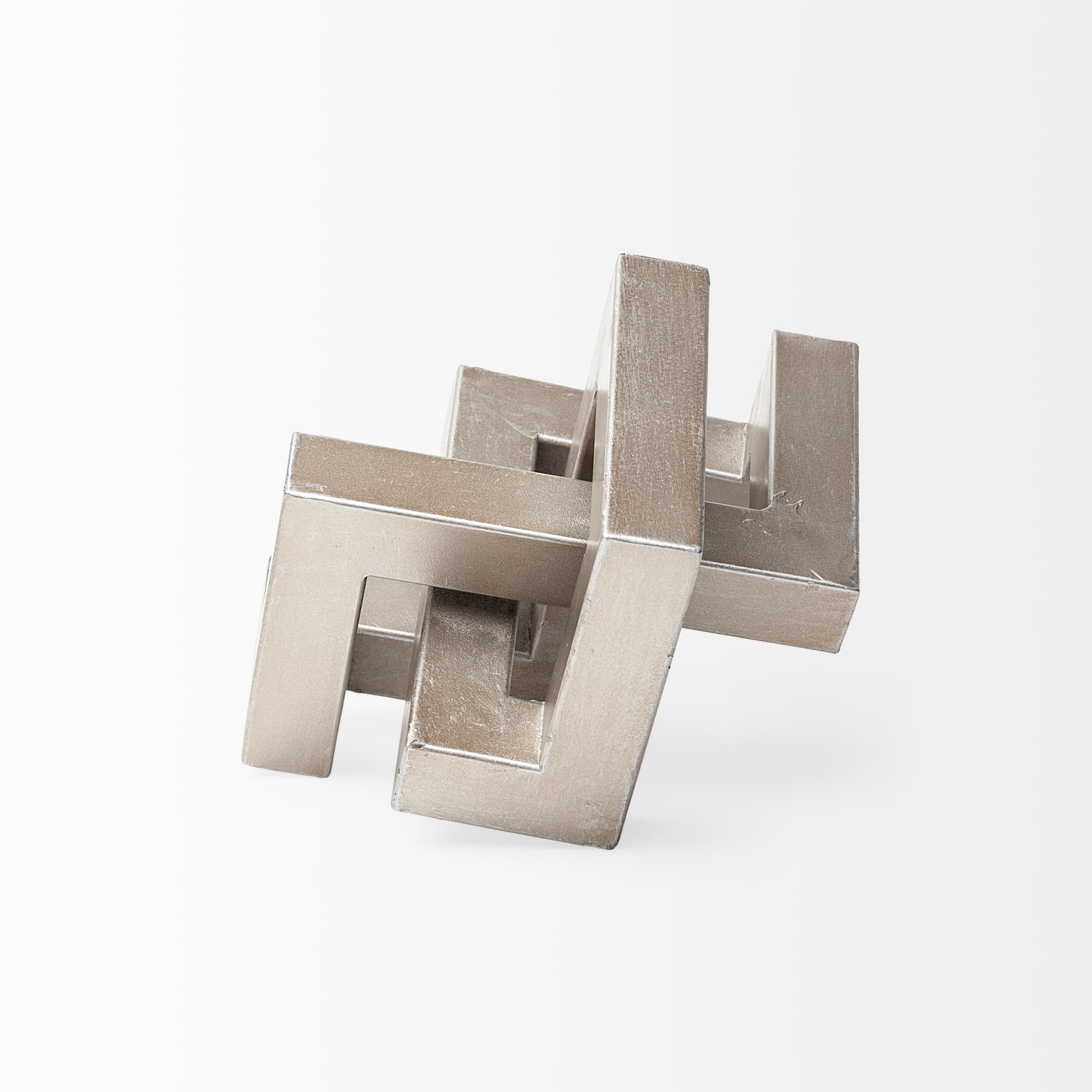 Link Small Silver Metal Sculpture Decorative Object — product photograph