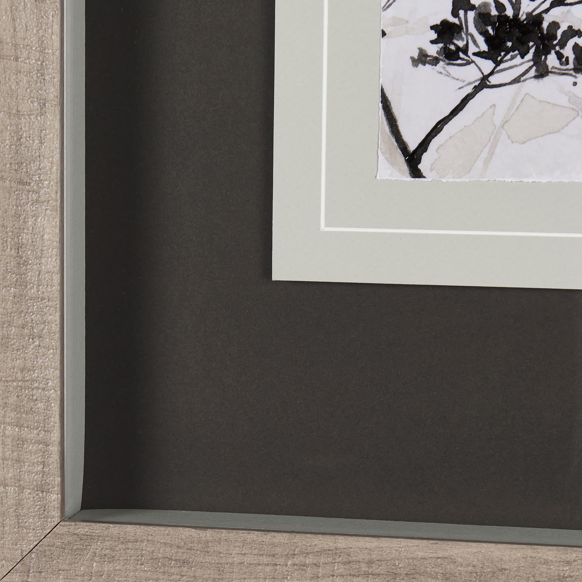 Meadow R by Mercana Studio a Hand Embellished Textured Framed Art Print Matted under Glass — product photograph