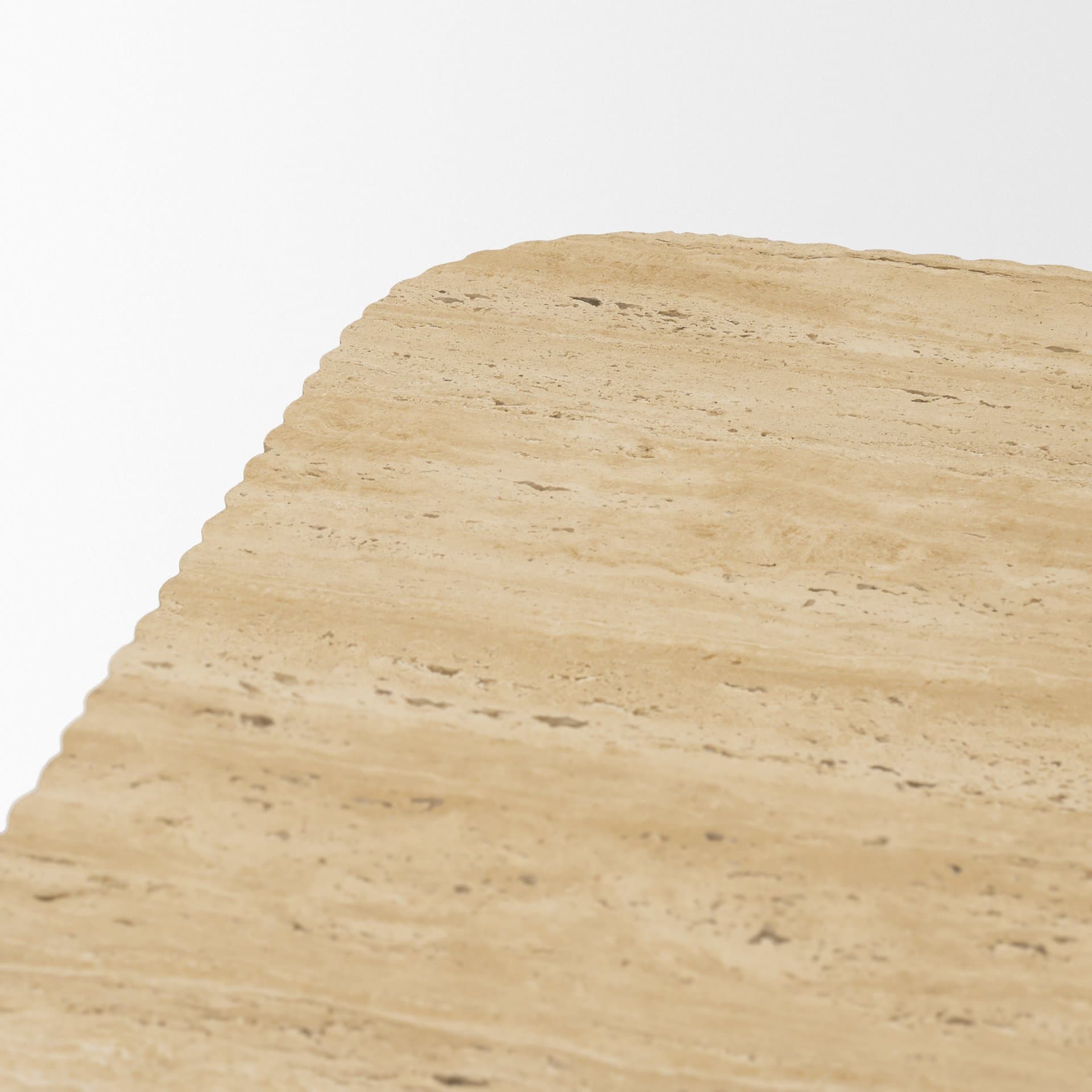 Tavora Ribbed Square Travertine Coffee Table — product photograph