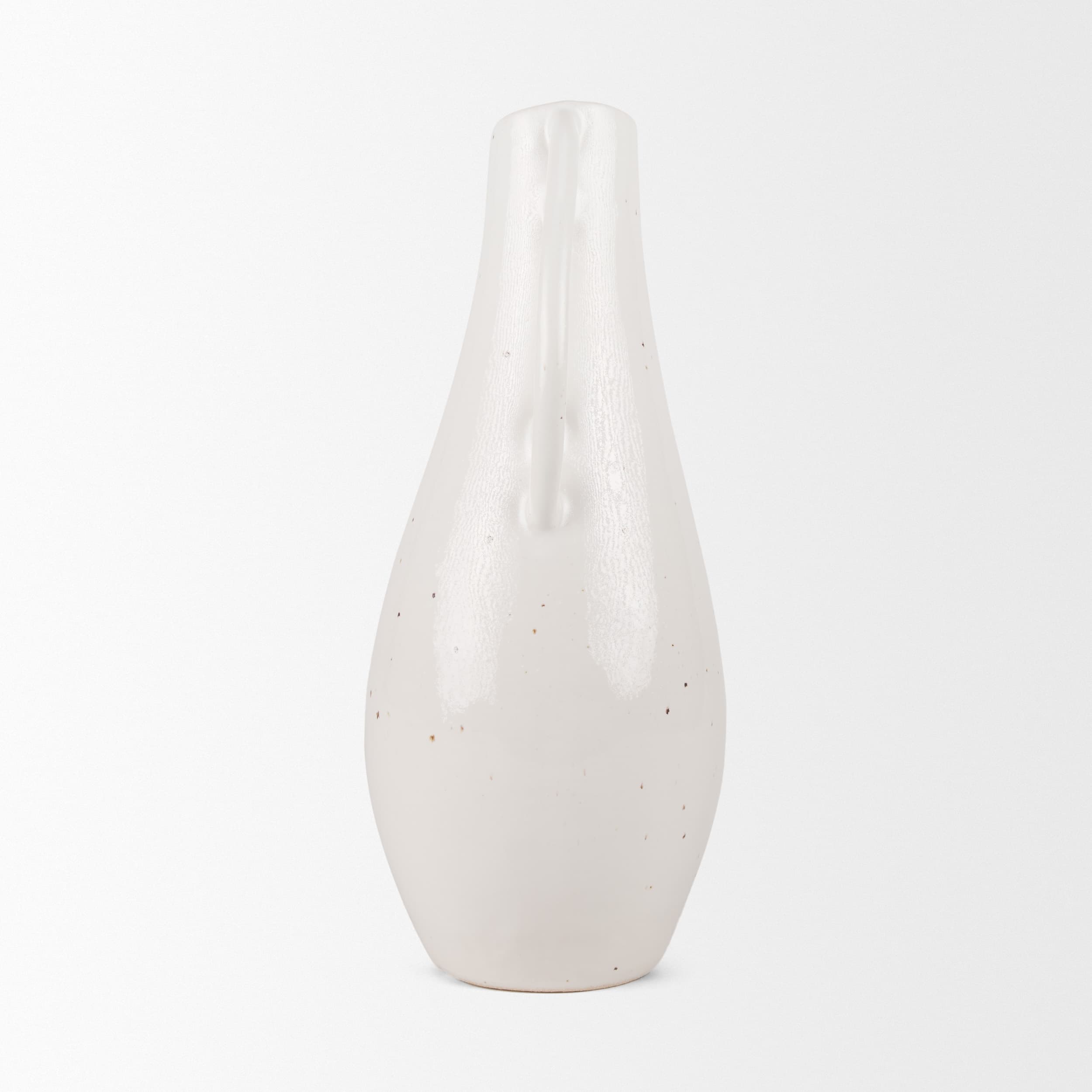 Urvi Tall Off White Speckled Asymmetrical Ceramic Vase — product photograph
