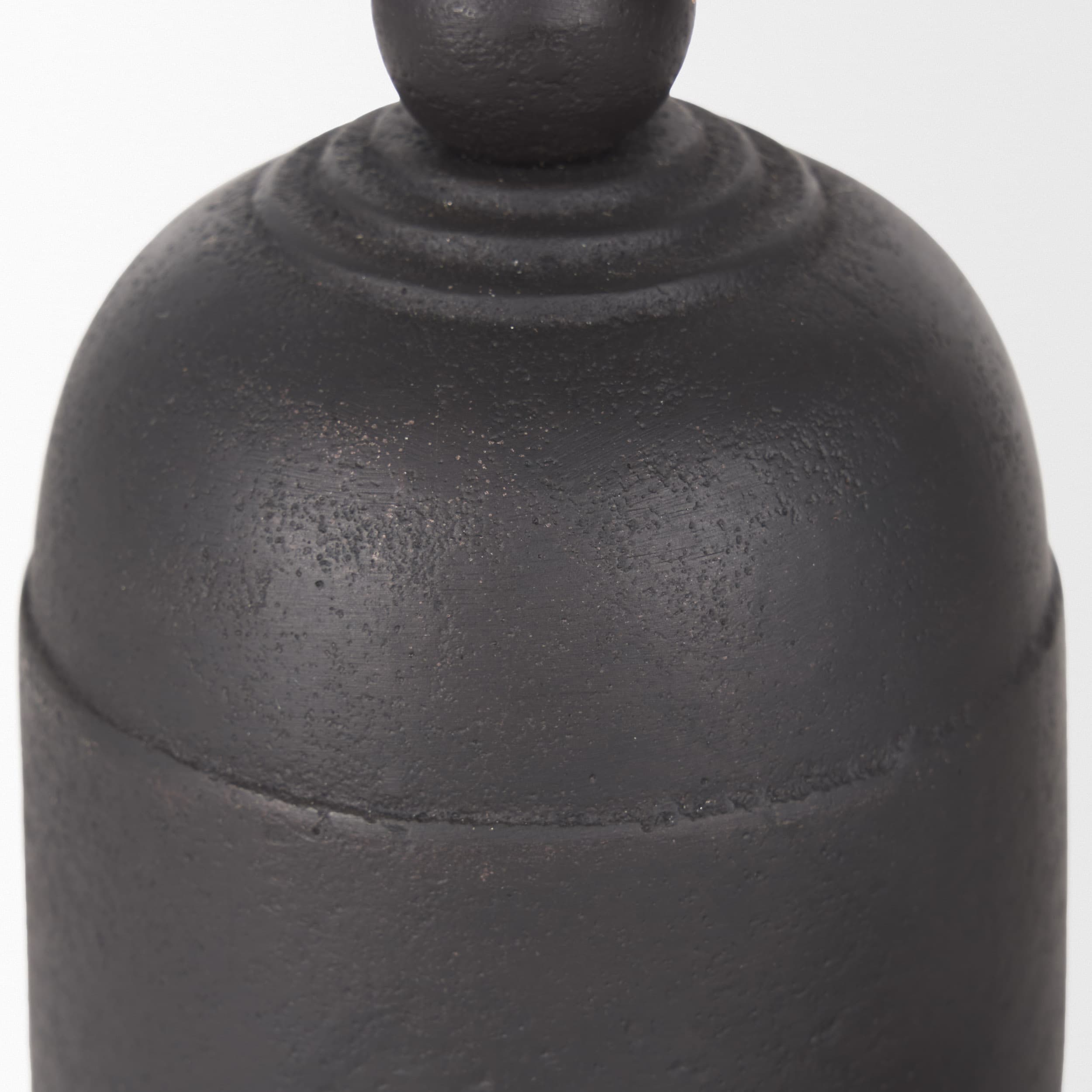 Quincy Small Matte Black Metal Decorative Bell Object — product photograph