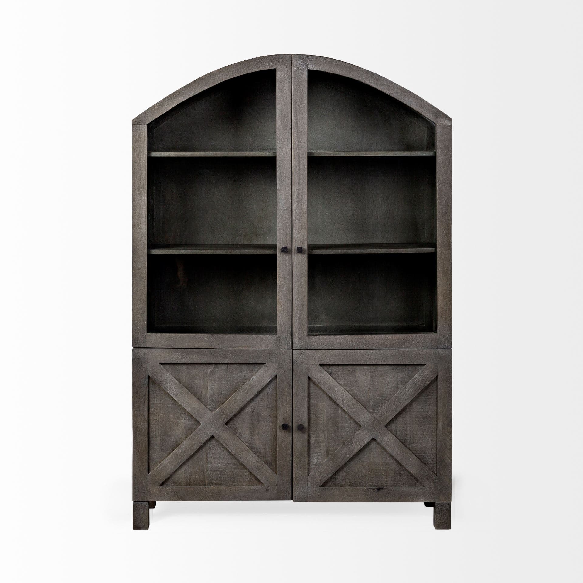 Barrett 48.5L X 17.25W X 73H Gray Solid Wood Display Cabinet — product photograph