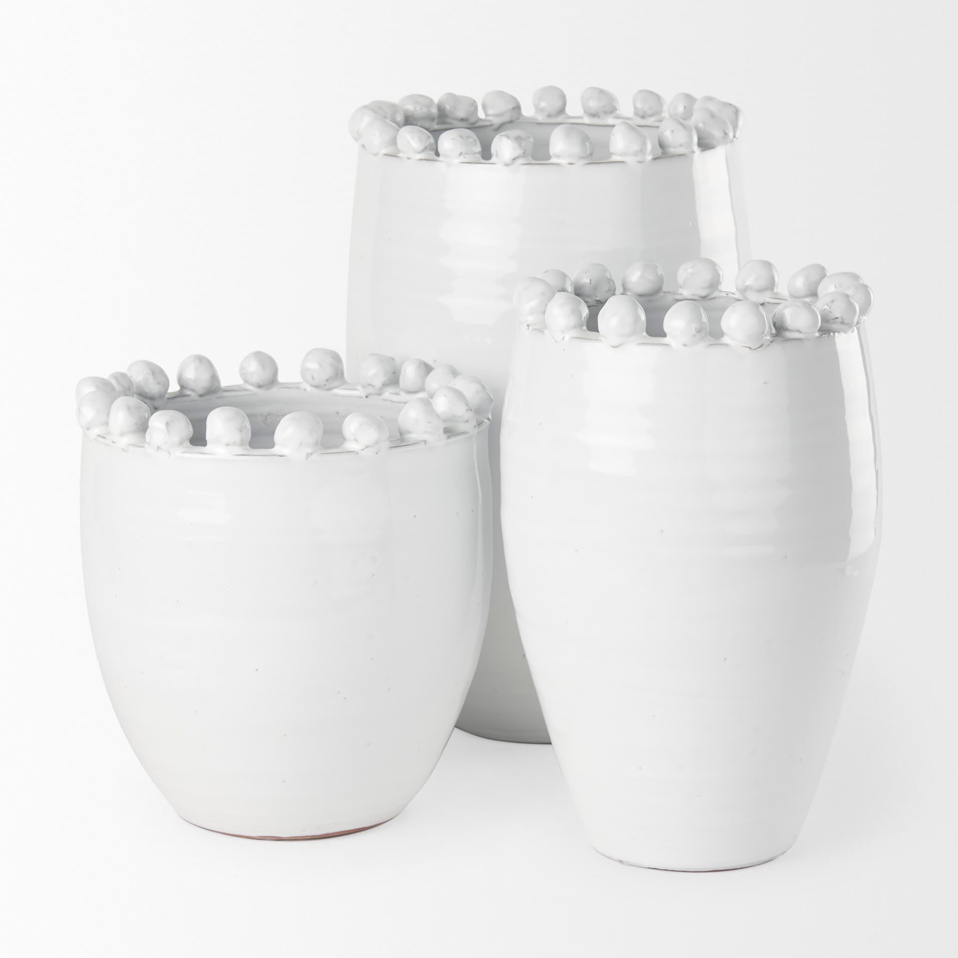 Basin Medium Off-White Glazed Vase — product photograph