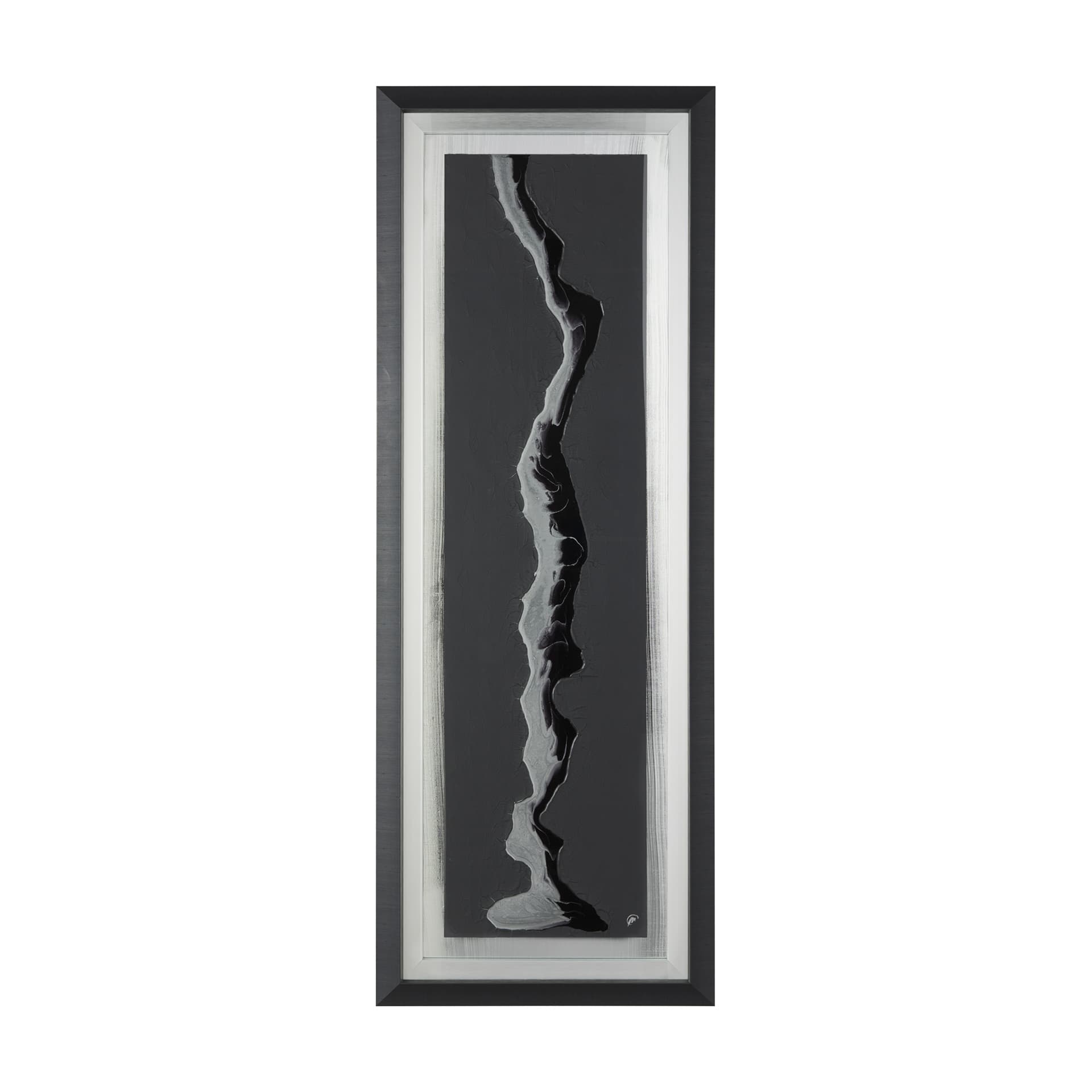 Silver River by Barbara Fleming a Hand Embelished Textured Framed Art Print Matted under Glass — product photograph