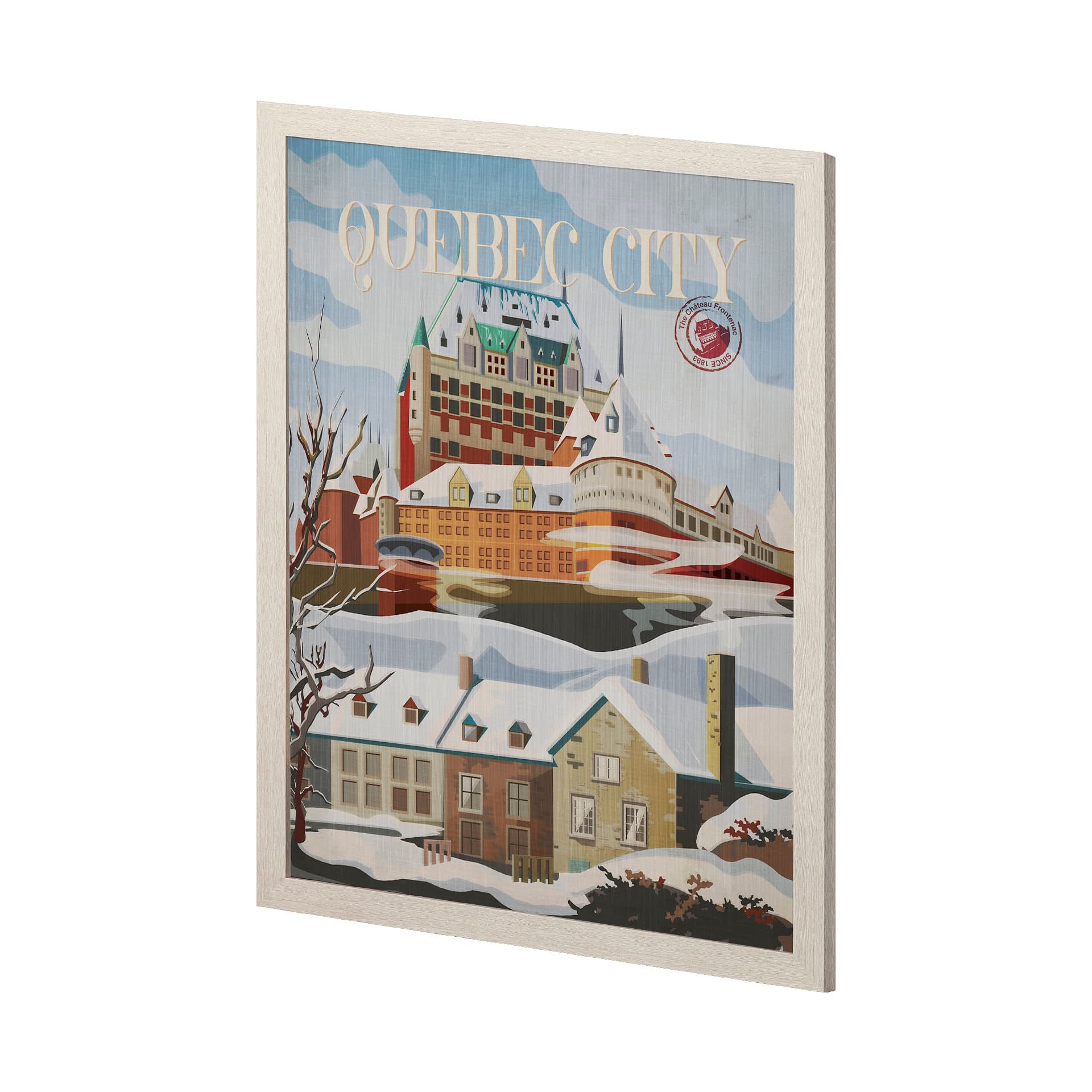 Quebec City Go Canada (L) by Mercana Studio a Hand Embellished Decograph Framed Art Print — product photograph