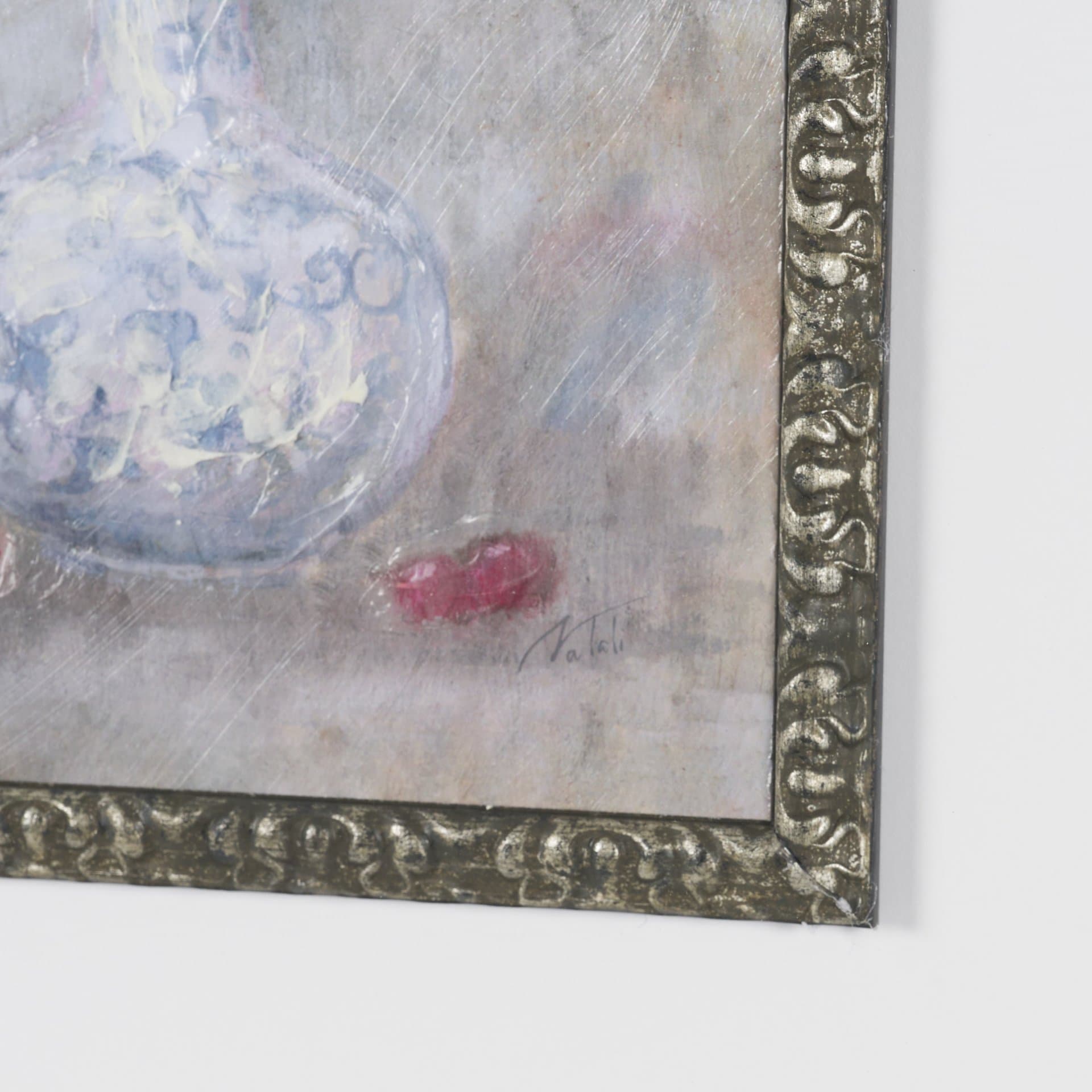 Dynasty Bloom II by Mercana Studio Hand-Embellished Textured Framed Artwork Matted under Glass — product photograph