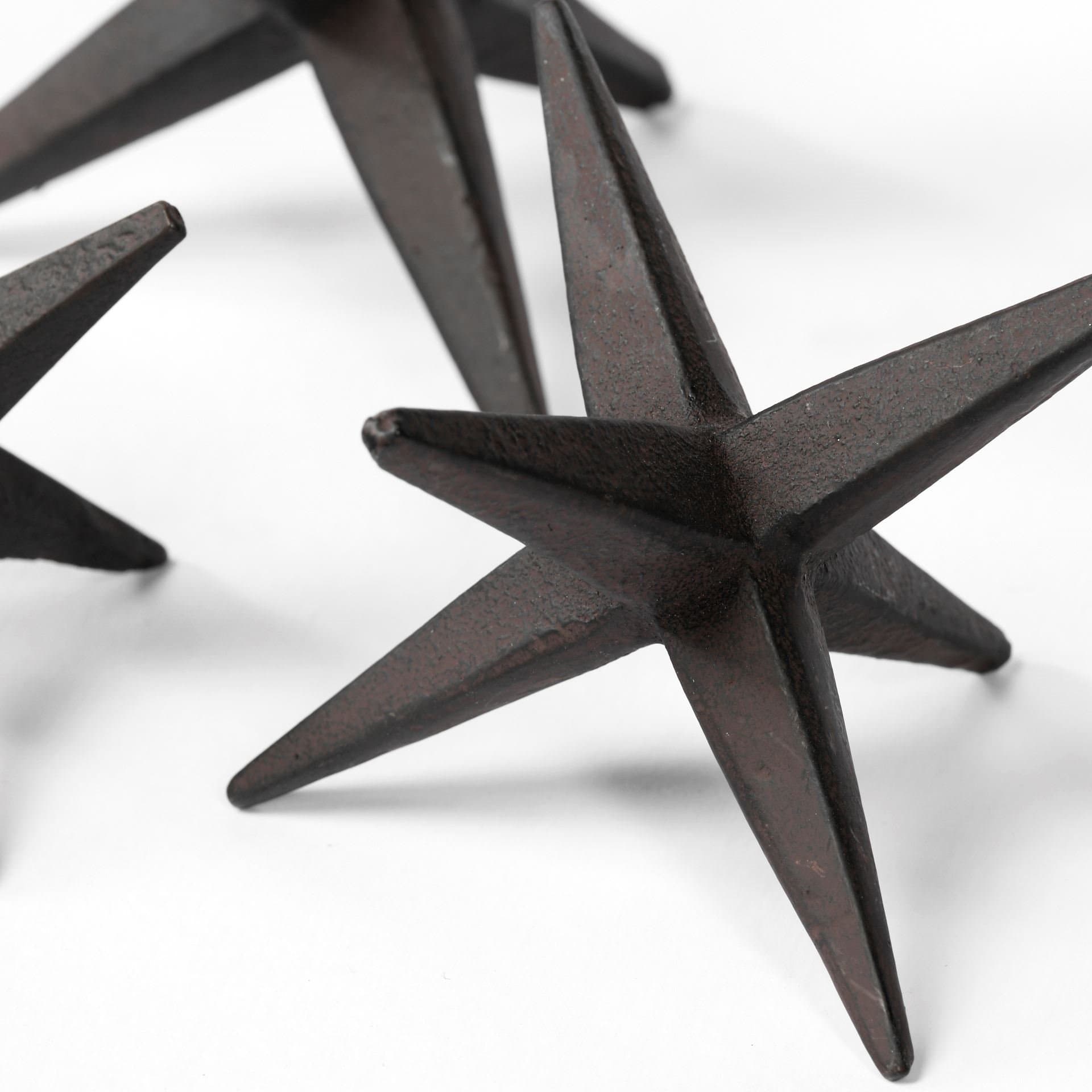Rhea (Set of 3) Brown Cast Iron Small, Medium & Large Jacks — product photograph