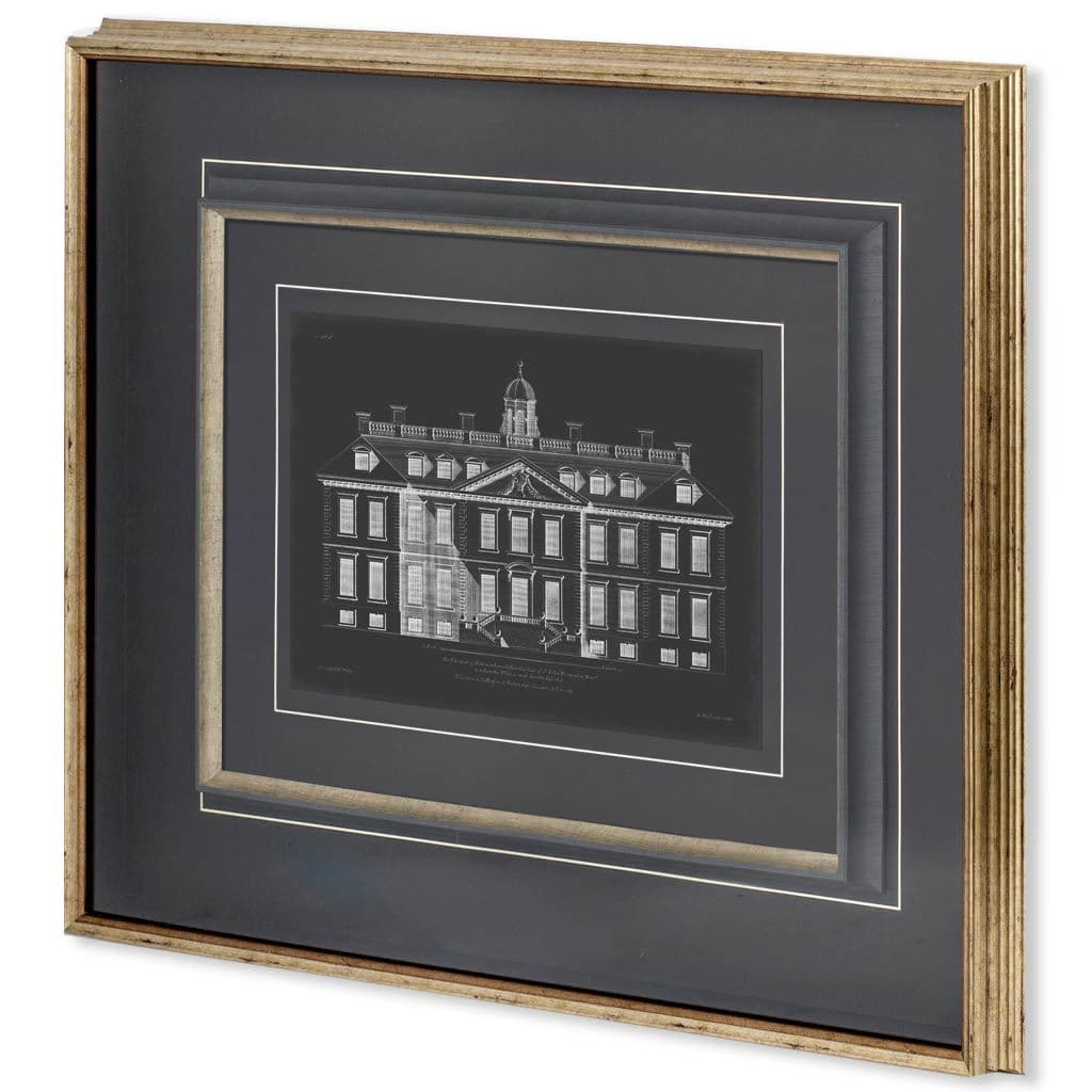 Vintage Facade Blueprint IV by H. Hulsburgh a Framed Art Print Matted under Glass — product photograph