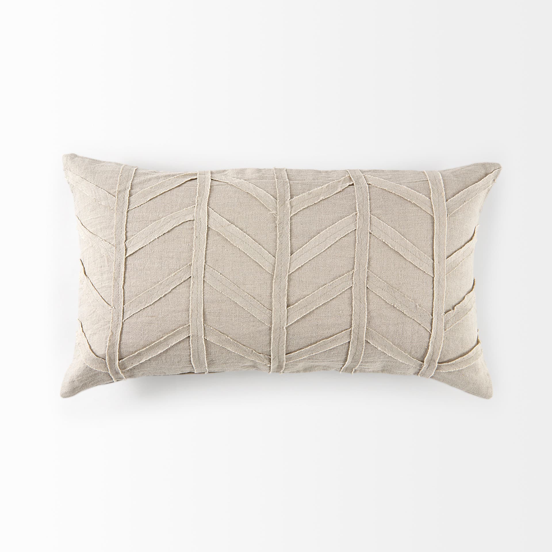 Ivivva 14x26 Beige Fabric Textured Decorative Pillow Cover — product photograph