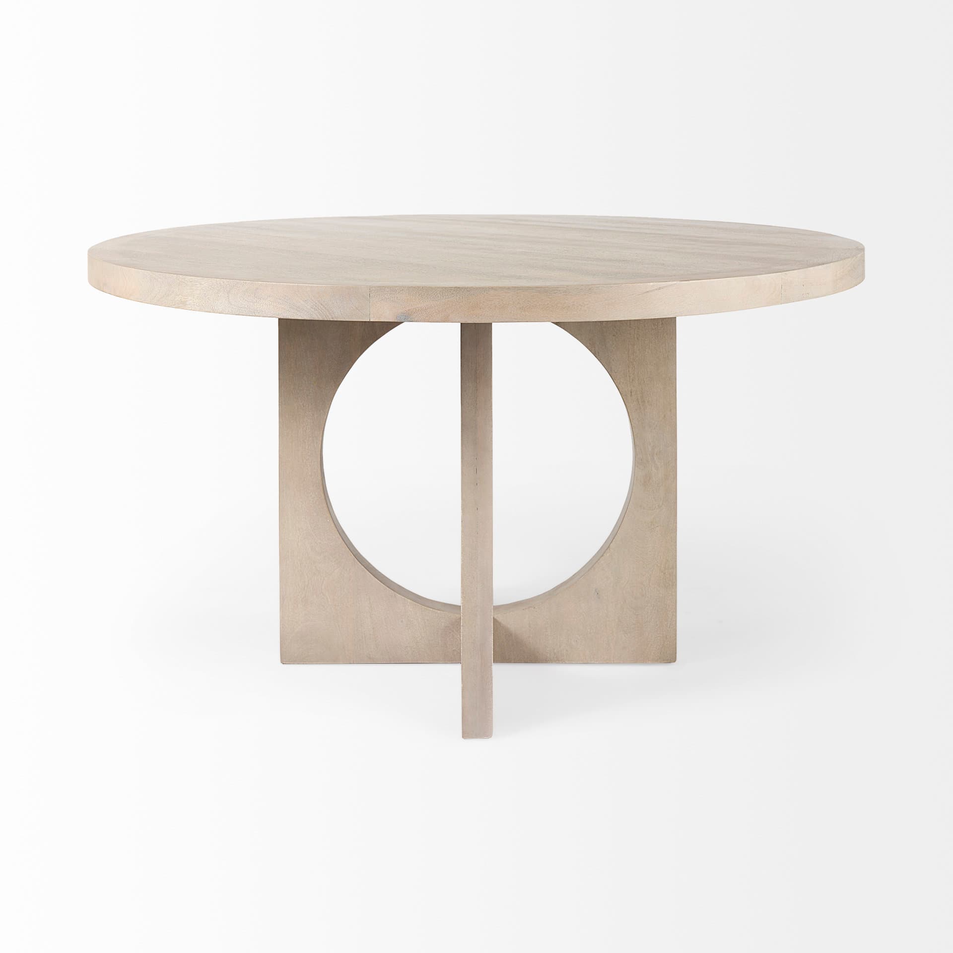 Liesl 54" Round Pedestal Dining Table | Modern | Gray Wood | Seats 6 — product photograph