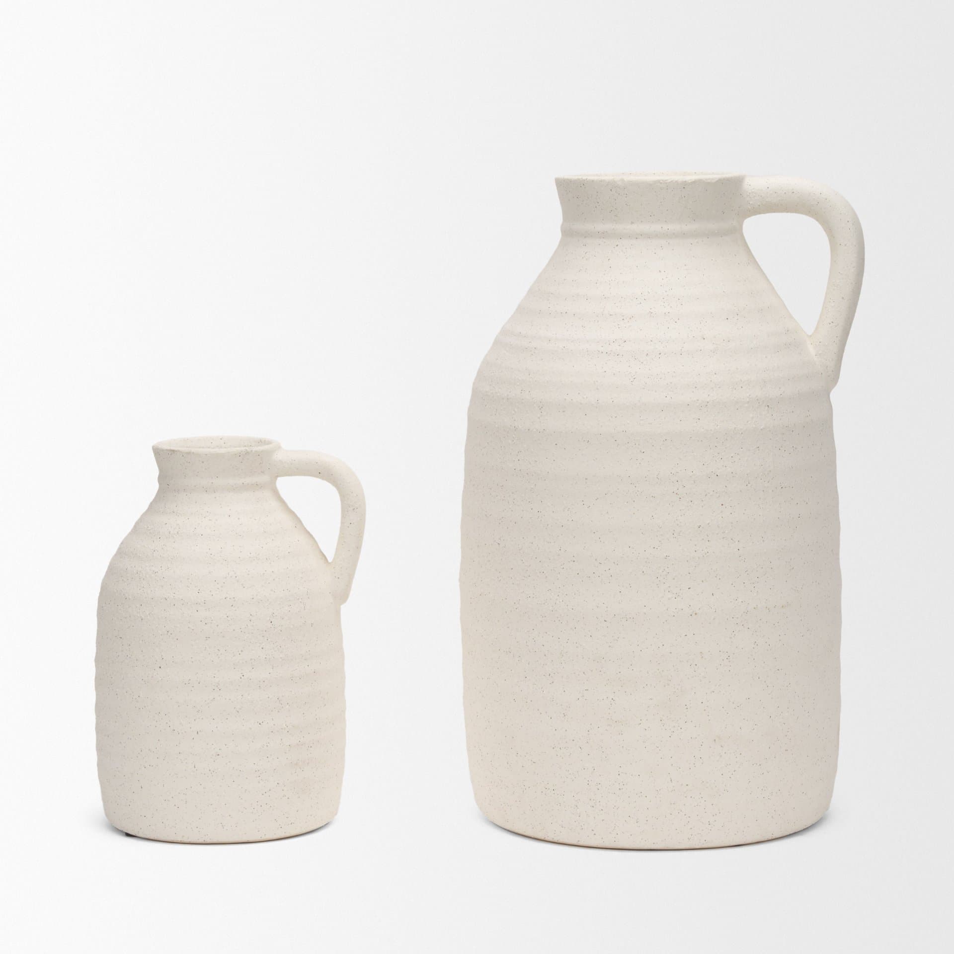 Tyrus Large Textured Matte White w/ Speckling Ceramic Vase — product photograph