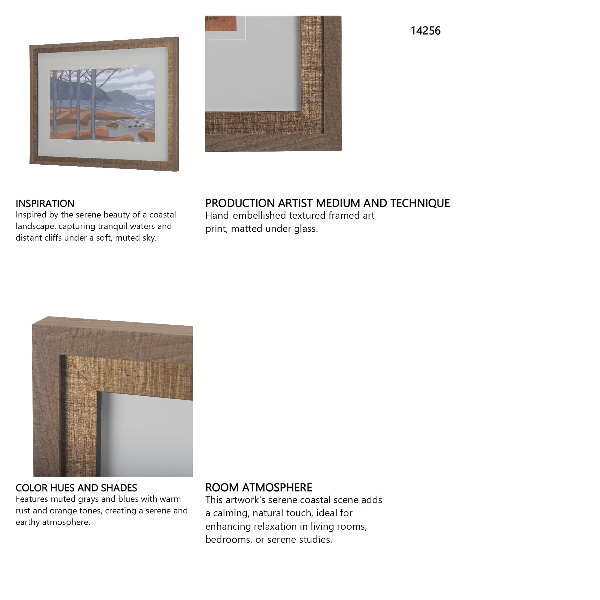 Gray Day by Mercana Studio a Hand Embellished Textured Framed Art Print Matted under Glass — in a styled room