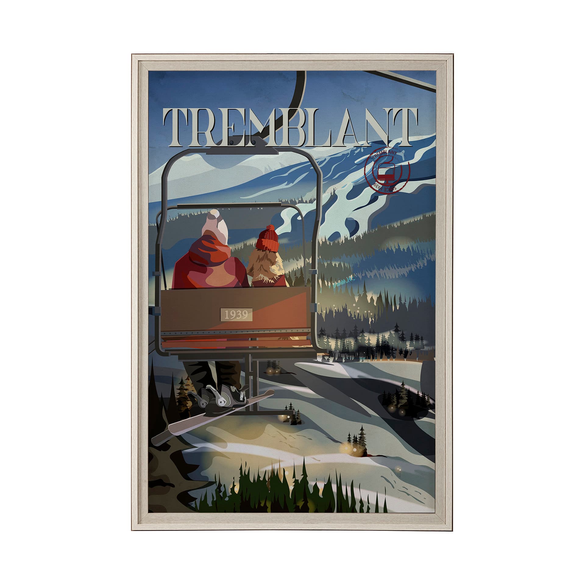 Tremblant Go Canada (XL) by Mercana Studio a Hand Embellished Decograph Framed Art Print under Glass — product photograph