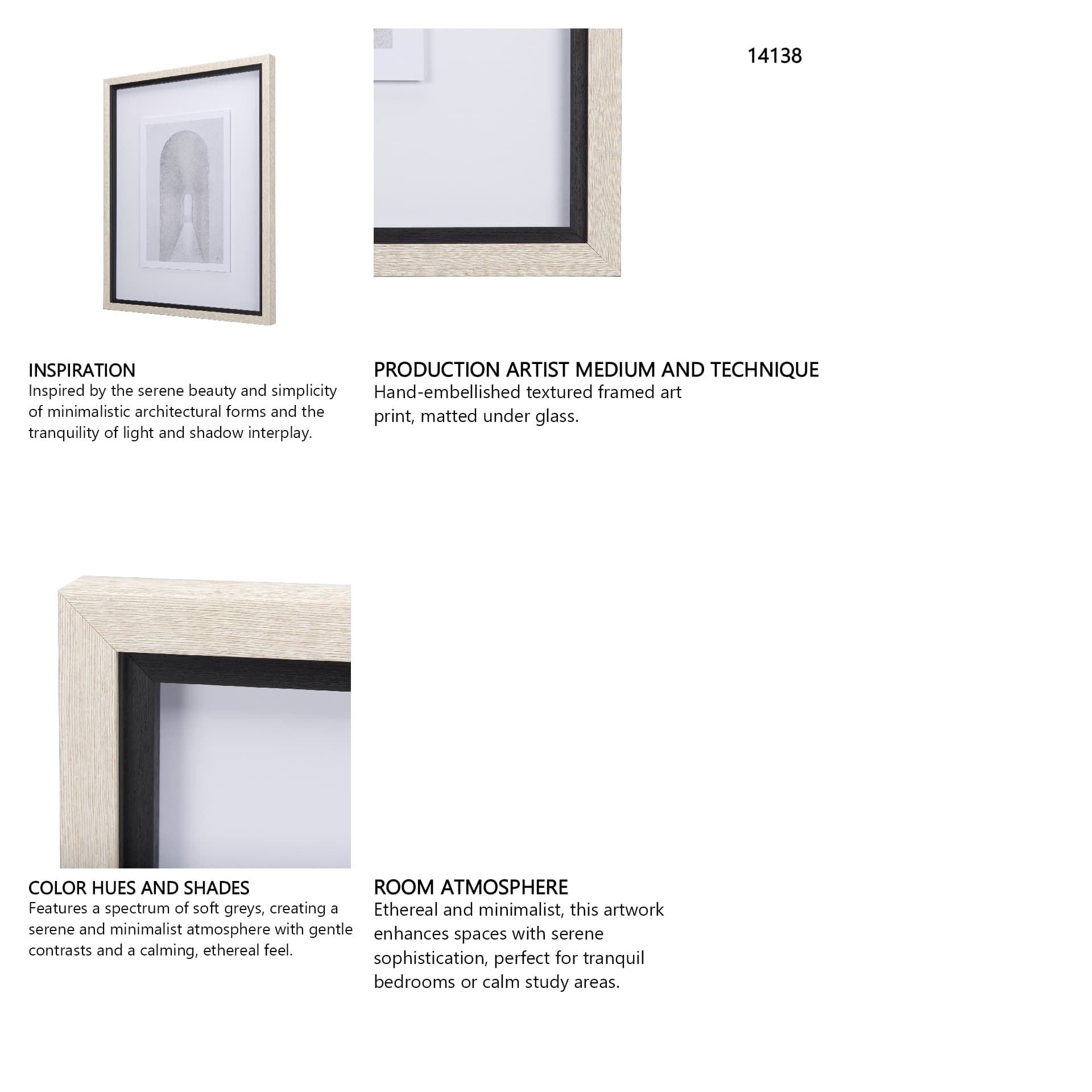 Corridor II by Mercana Studio a Hand Embellished Textured Framed Art Print Matted under Glass — in a styled room