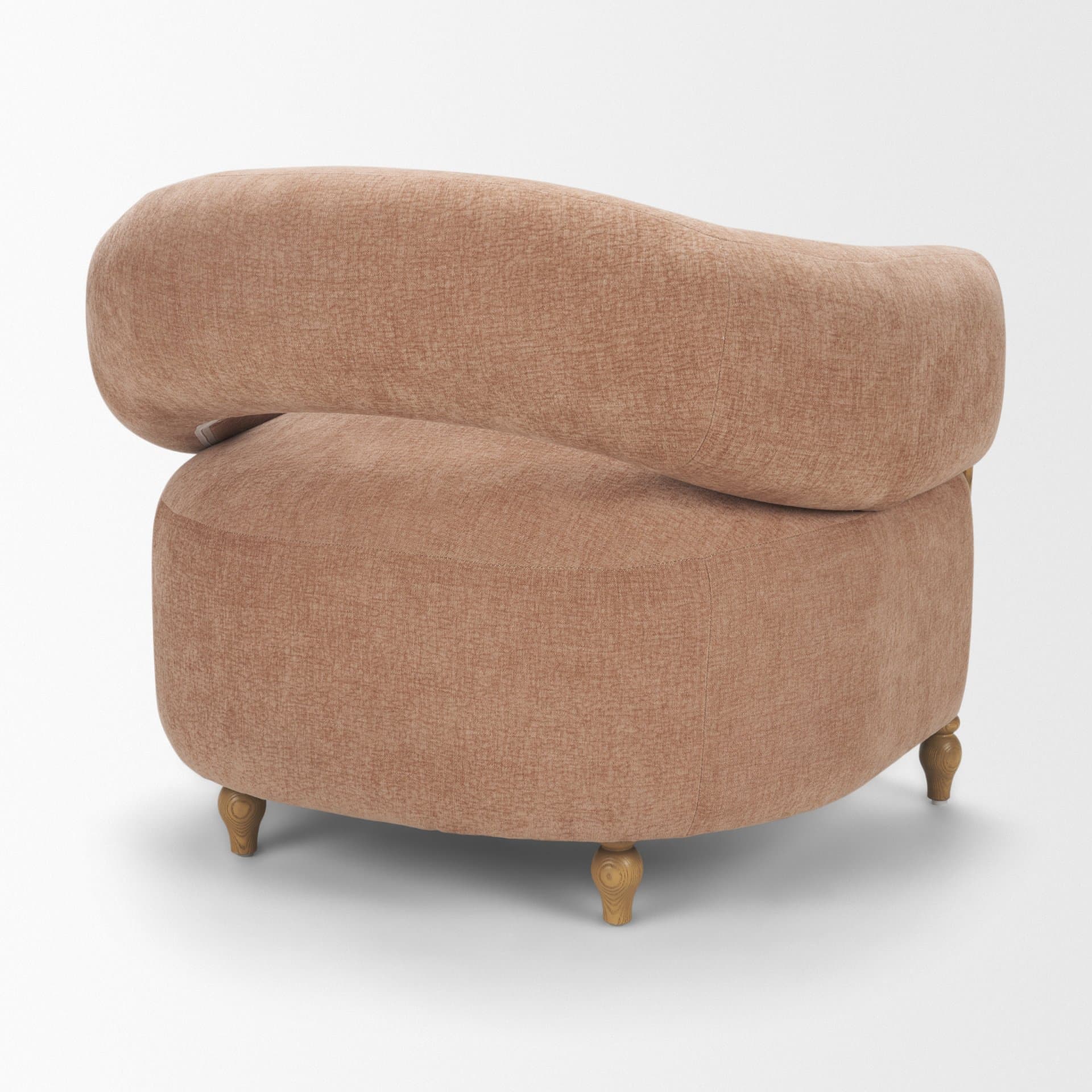 Margaux Sienna Fabric Open Back Barrel Accent Chair — product photograph