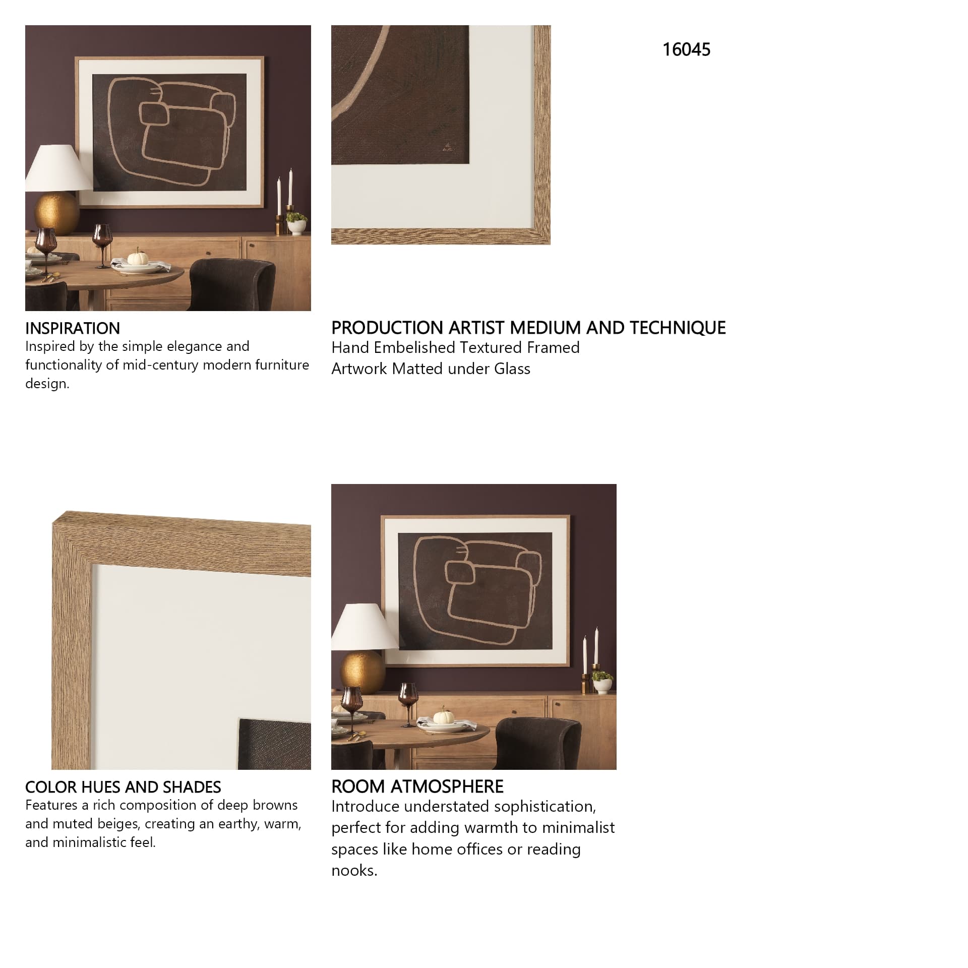 Fusion II by Mercana Studio Hand Embelished Textured Framed Artwork Matted under Glass — in a styled room