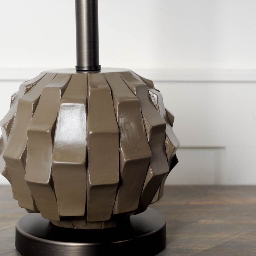 Brant I 25" Brown Resin Base White Shade Table Lamp — product photograph