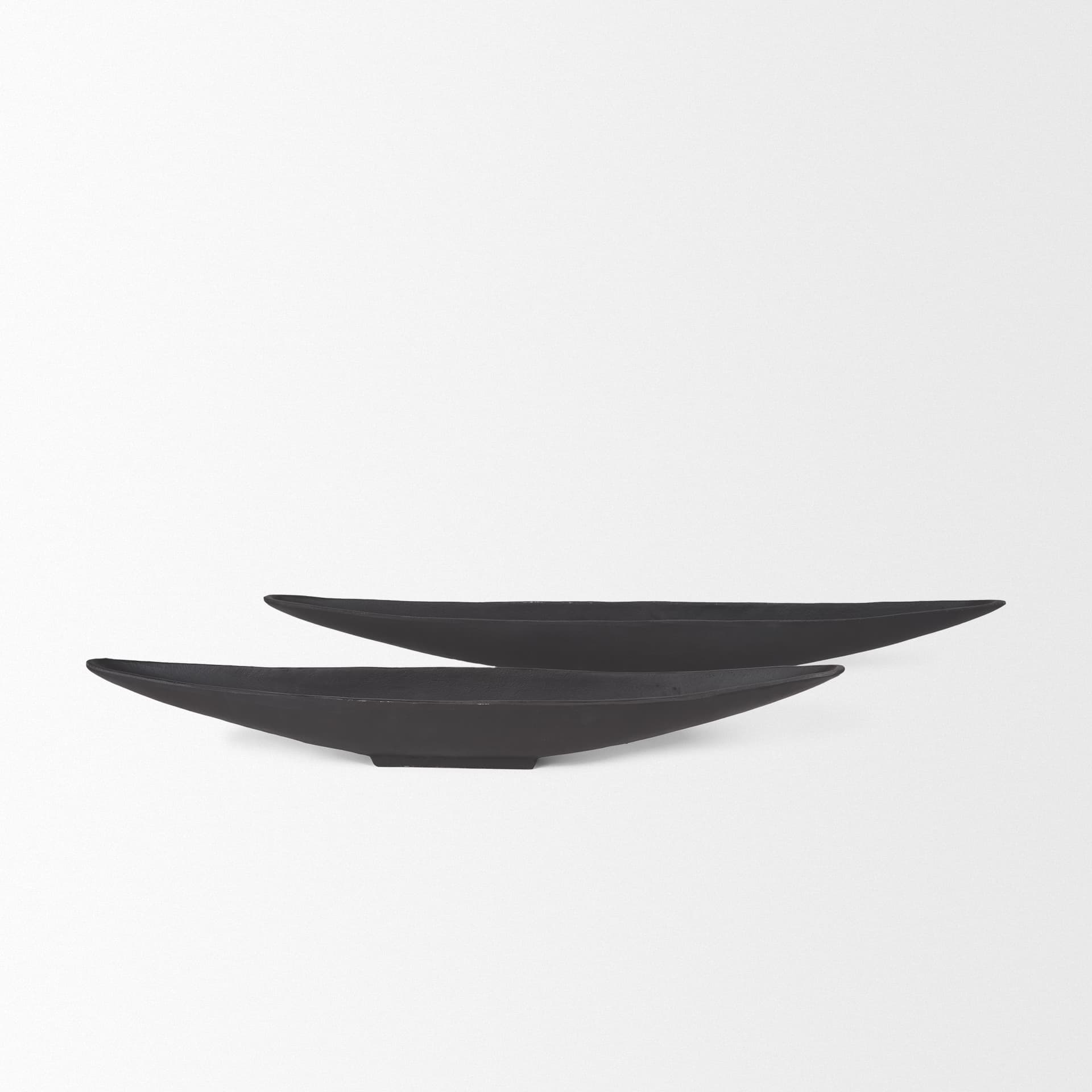 Piero Large Matte Black Metal Decorative Bowl — product photograph