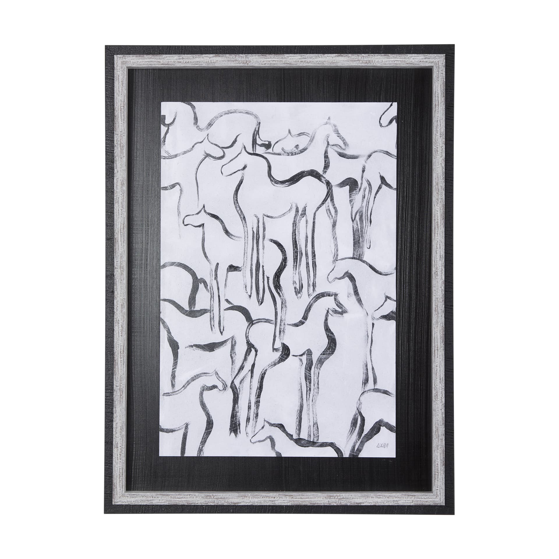 Horse Herd I by Mercana Studio a Hand Embellished Textured Framed Art Print — product photograph