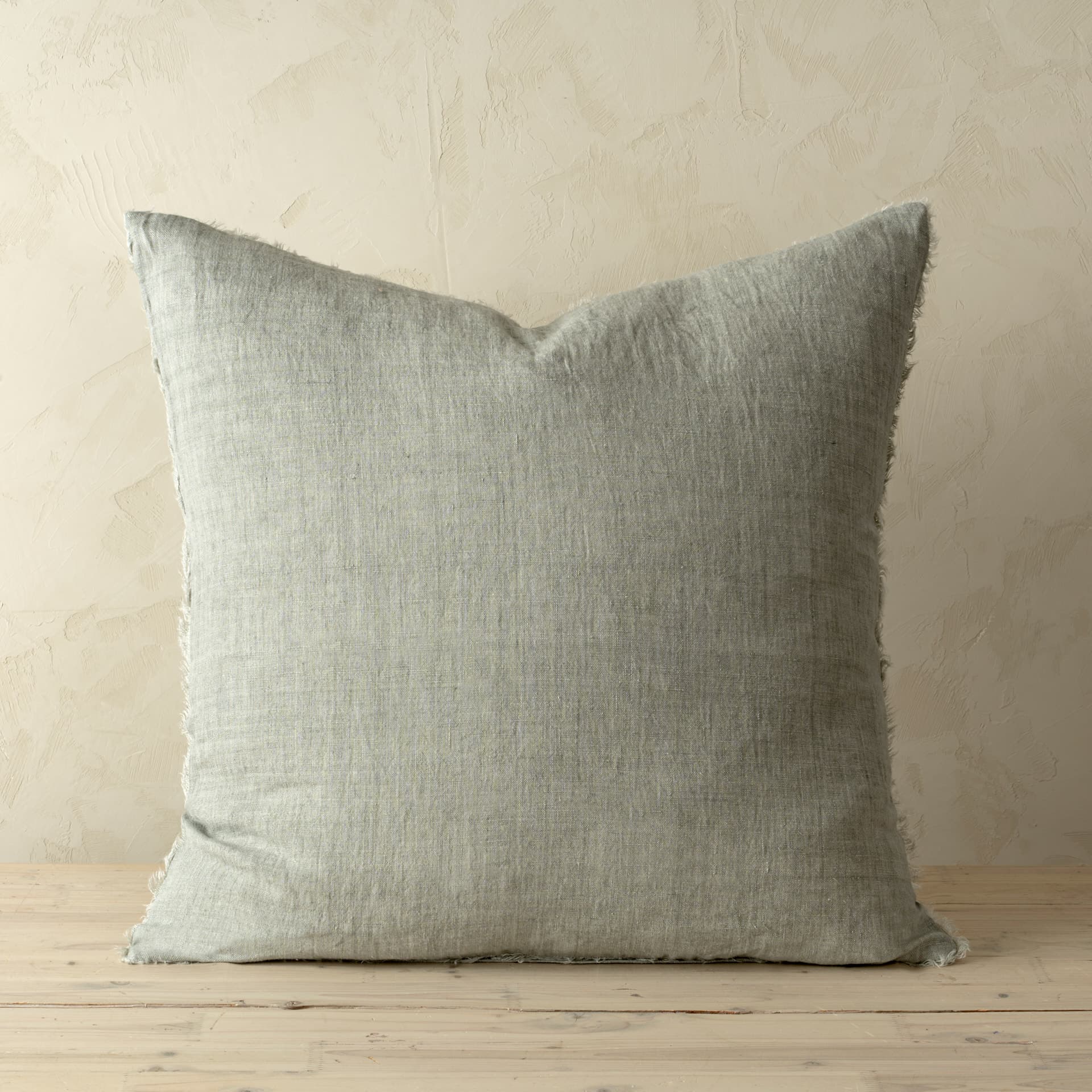 Lina 24x24 Flint Linen Decorative Pillow Cover w/Filler — product photograph