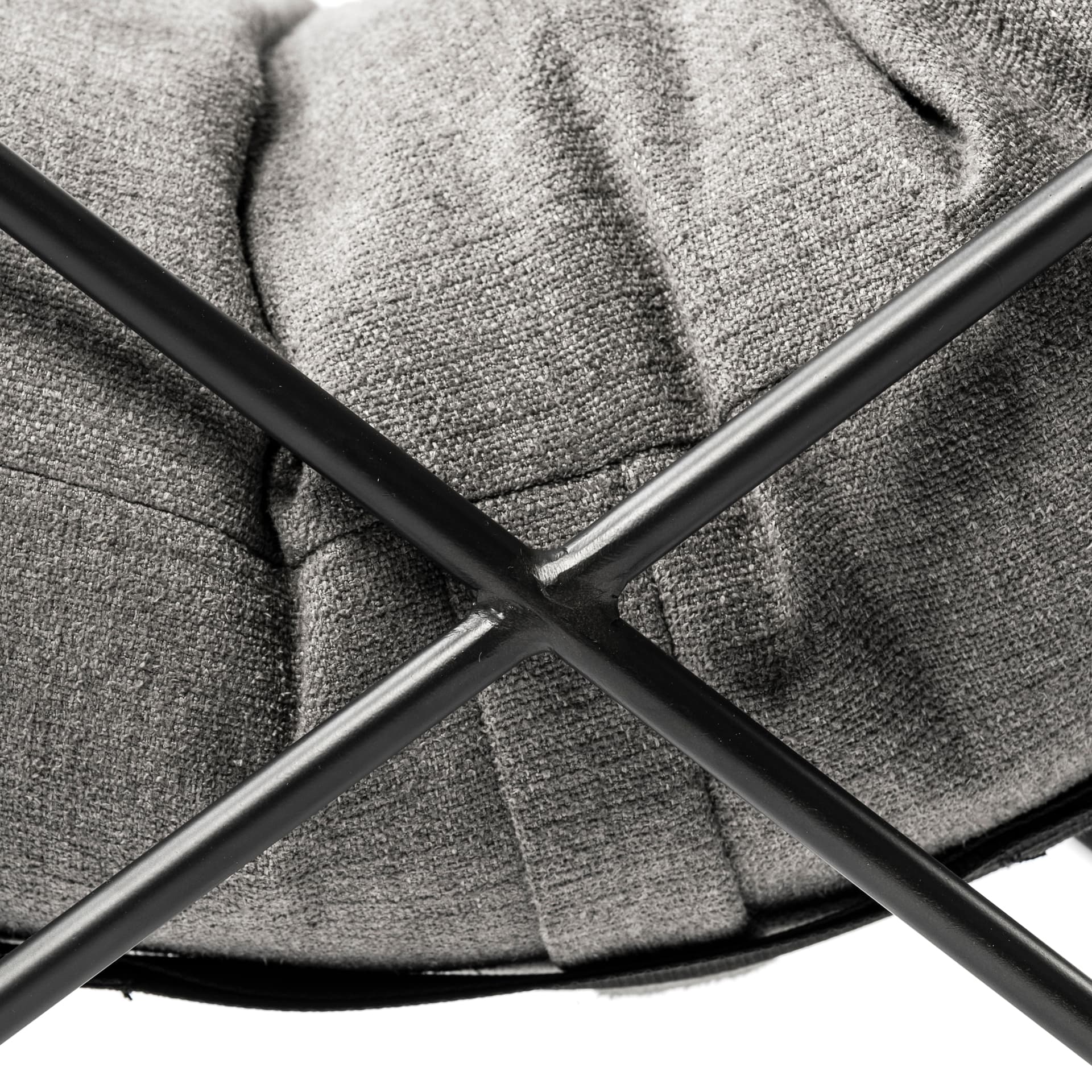 Leonidas 28.5L x 29.5W x 34.0H Grey Fabric Wrap Black Metal Frame Accent Chair — product photograph