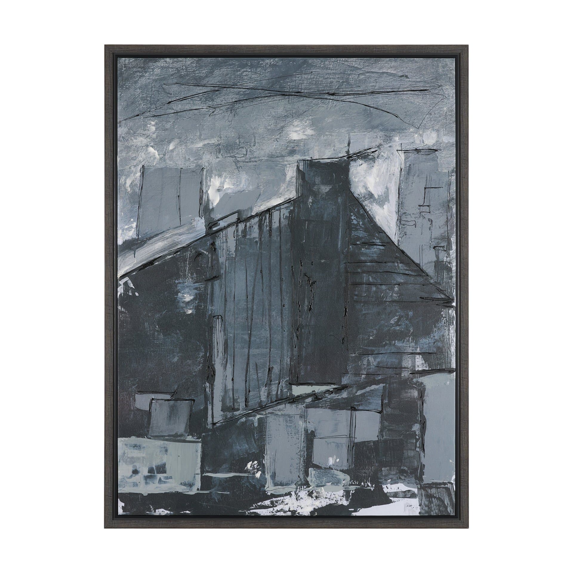 Community 4C by Mercana Studio Hand-Embellished Textured Framed Canvas Artwork — product photograph