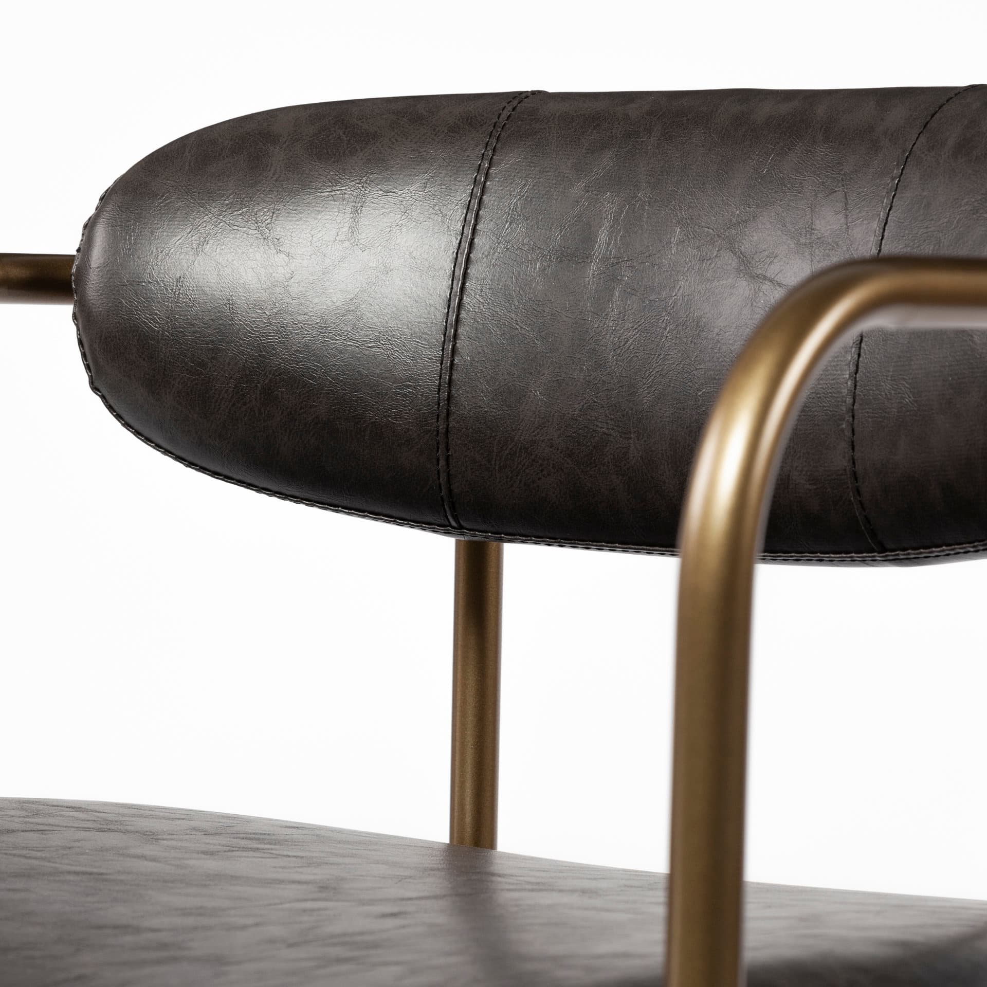 Parker Low Back 26.5in Seat Counter Stool | Brown Faux Leather — product photograph