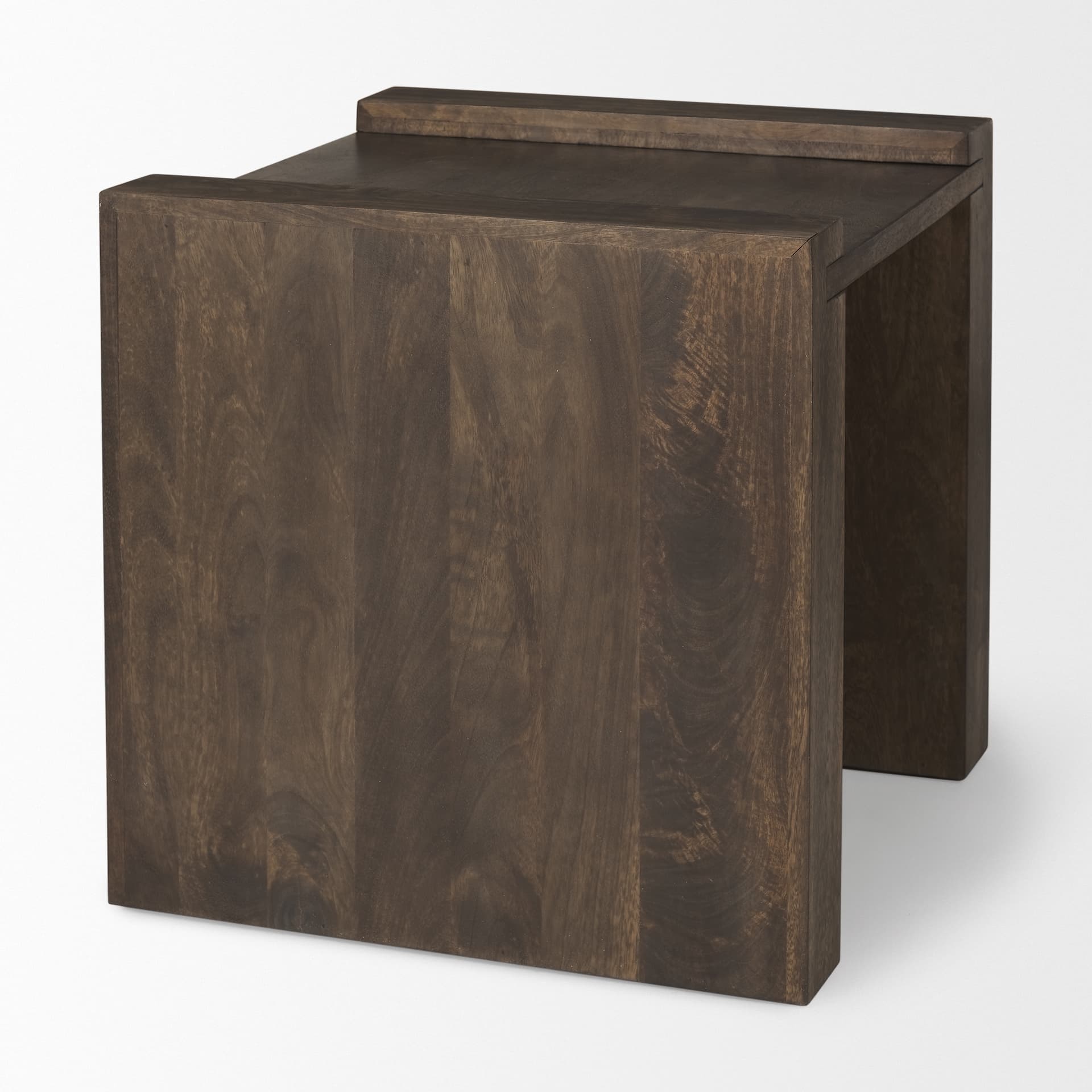 Athelia Dark Brown Wood Accent Table — product photograph