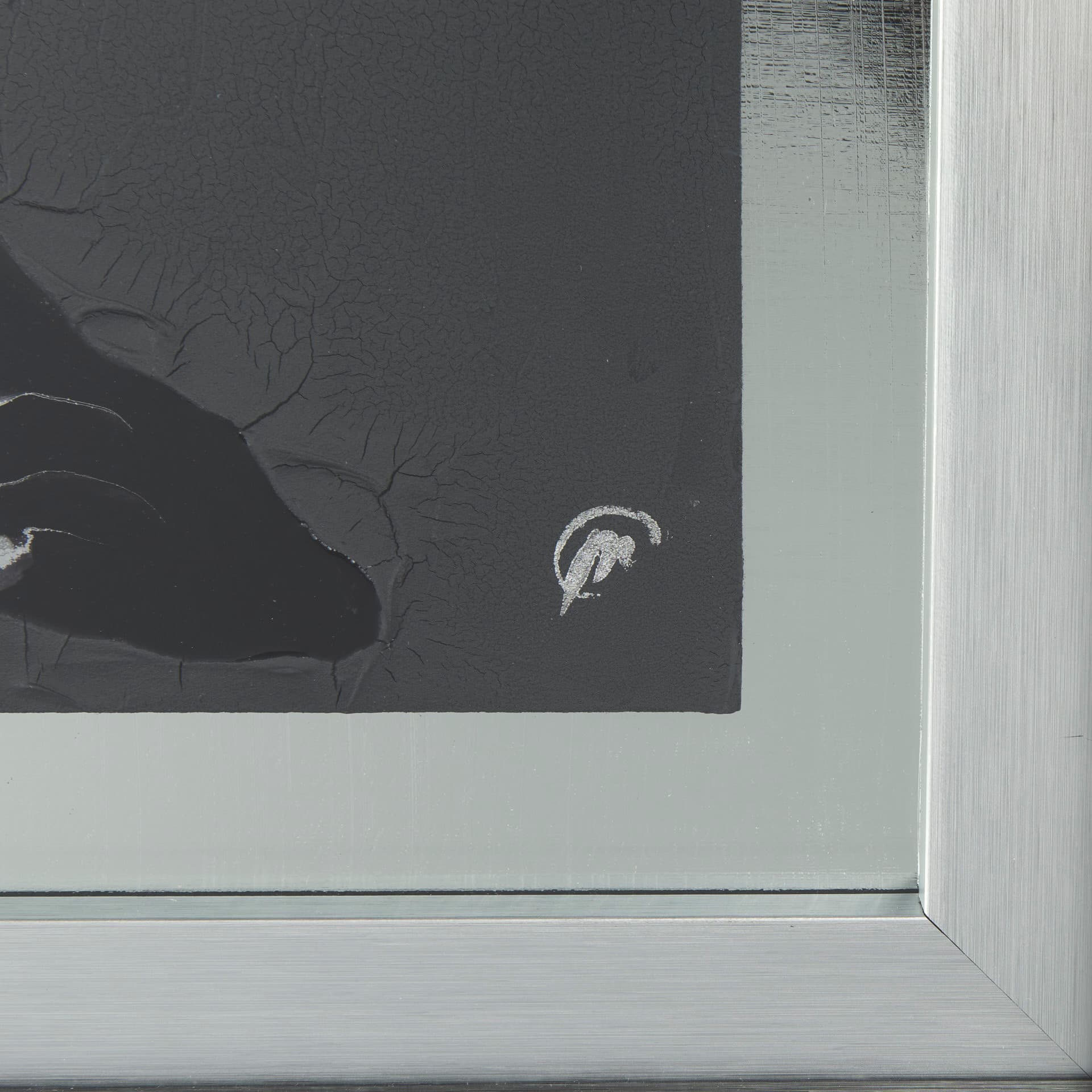 Silver River by Barbara Fleming a Hand Embelished Textured Framed Art Print Matted under Glass — product photograph