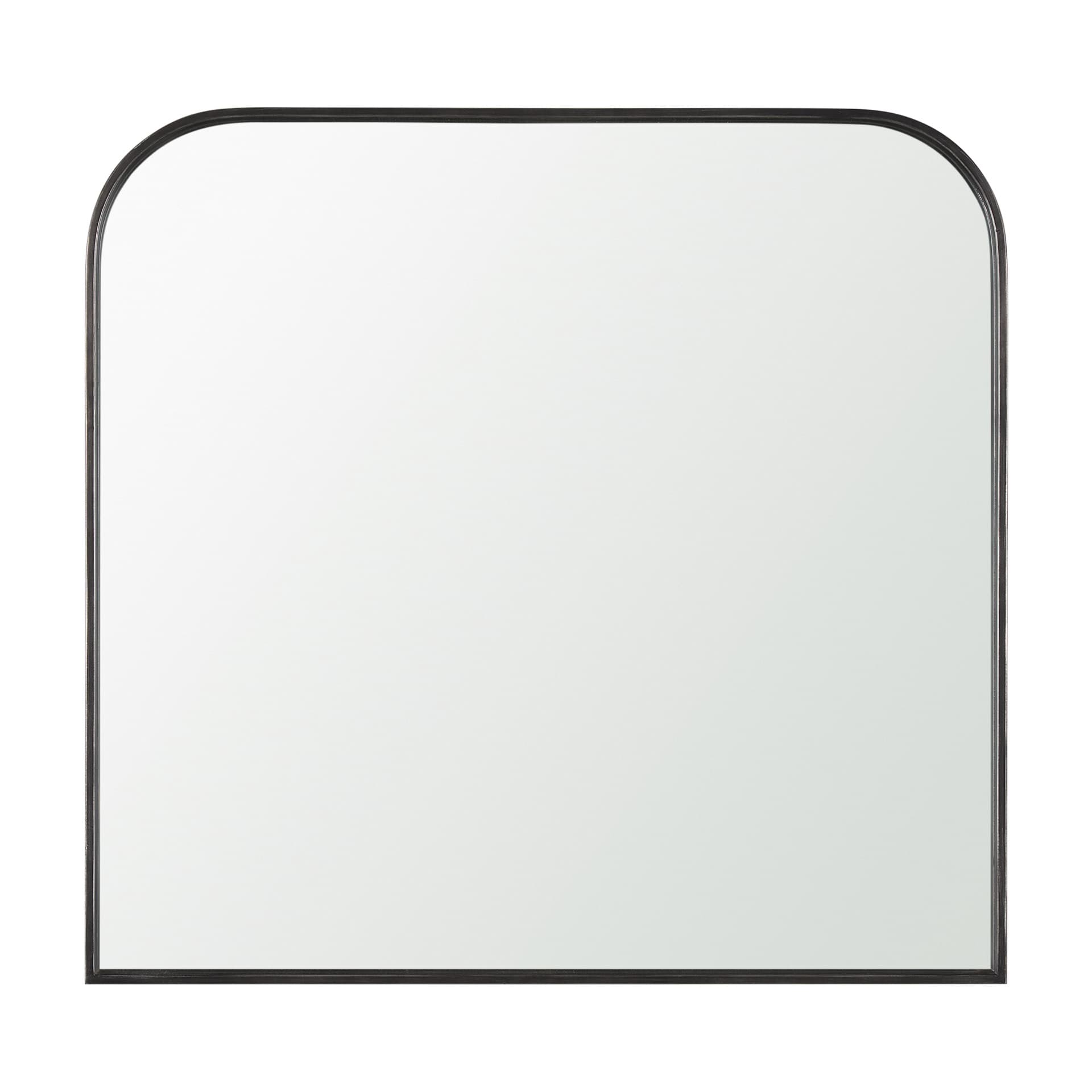 Timon Brushed Black Metal Frame Square Arched Mirror — product photograph
