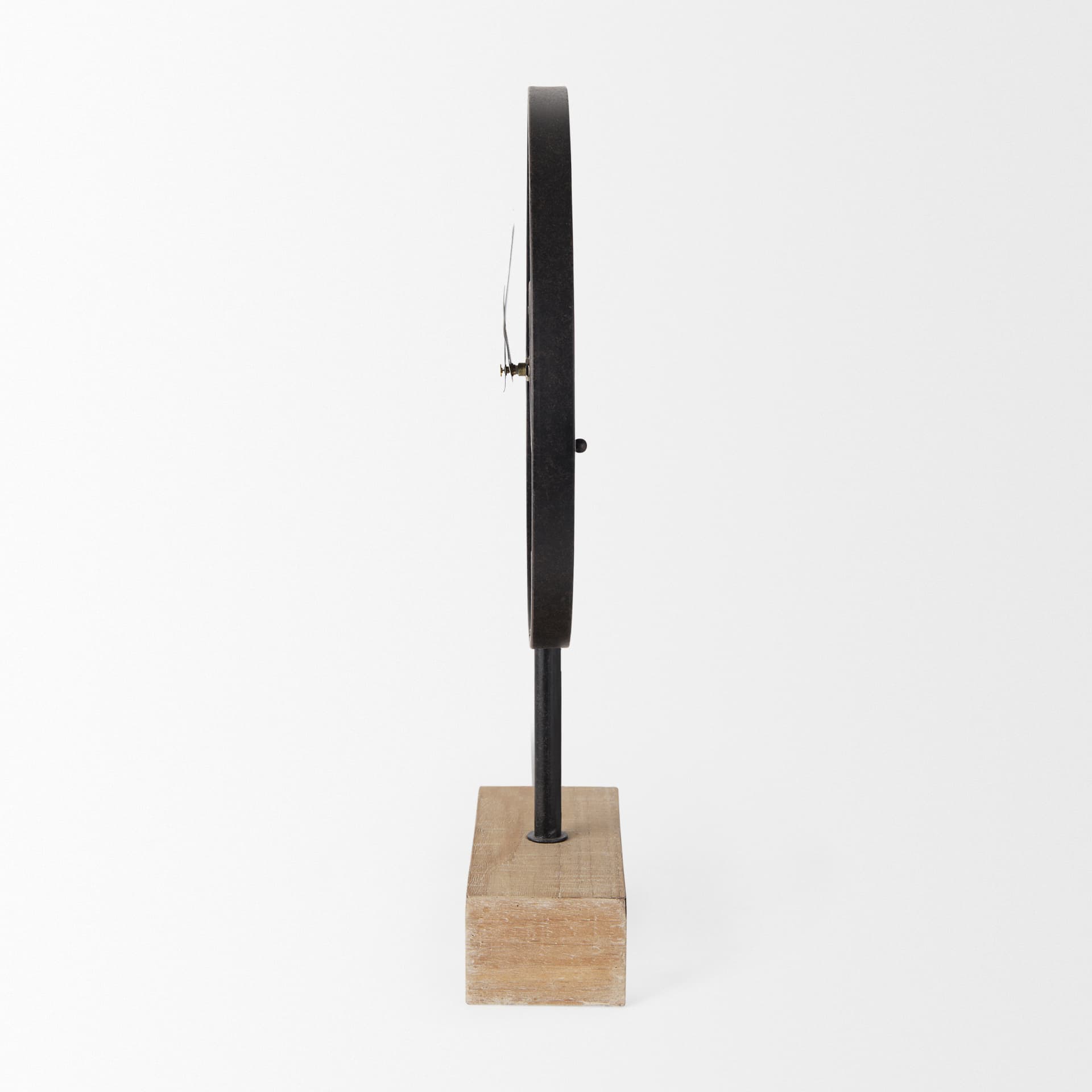 Oris Black Metal/Wood Open Frame Table Clock — product photograph