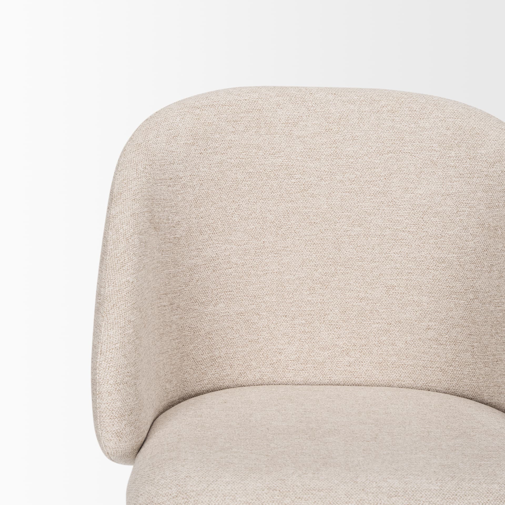Shannon Contoured Back Dining Side Chair | Oatmeal Fabric w/ Metal — product photograph