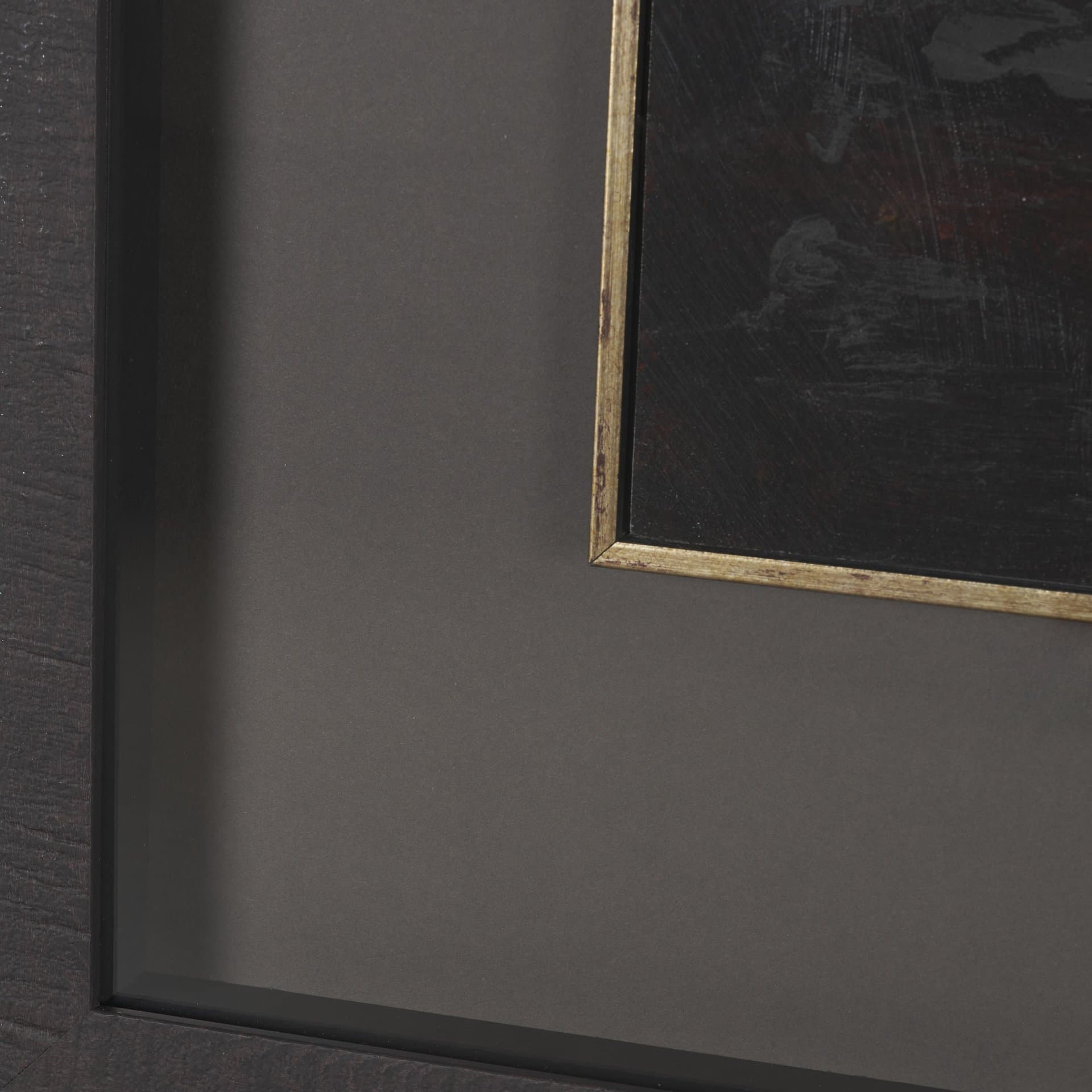 Golden Quiet I by Mercana Studio Hand-Embellished Textured Framed Artwork Matted under Glass — product photograph