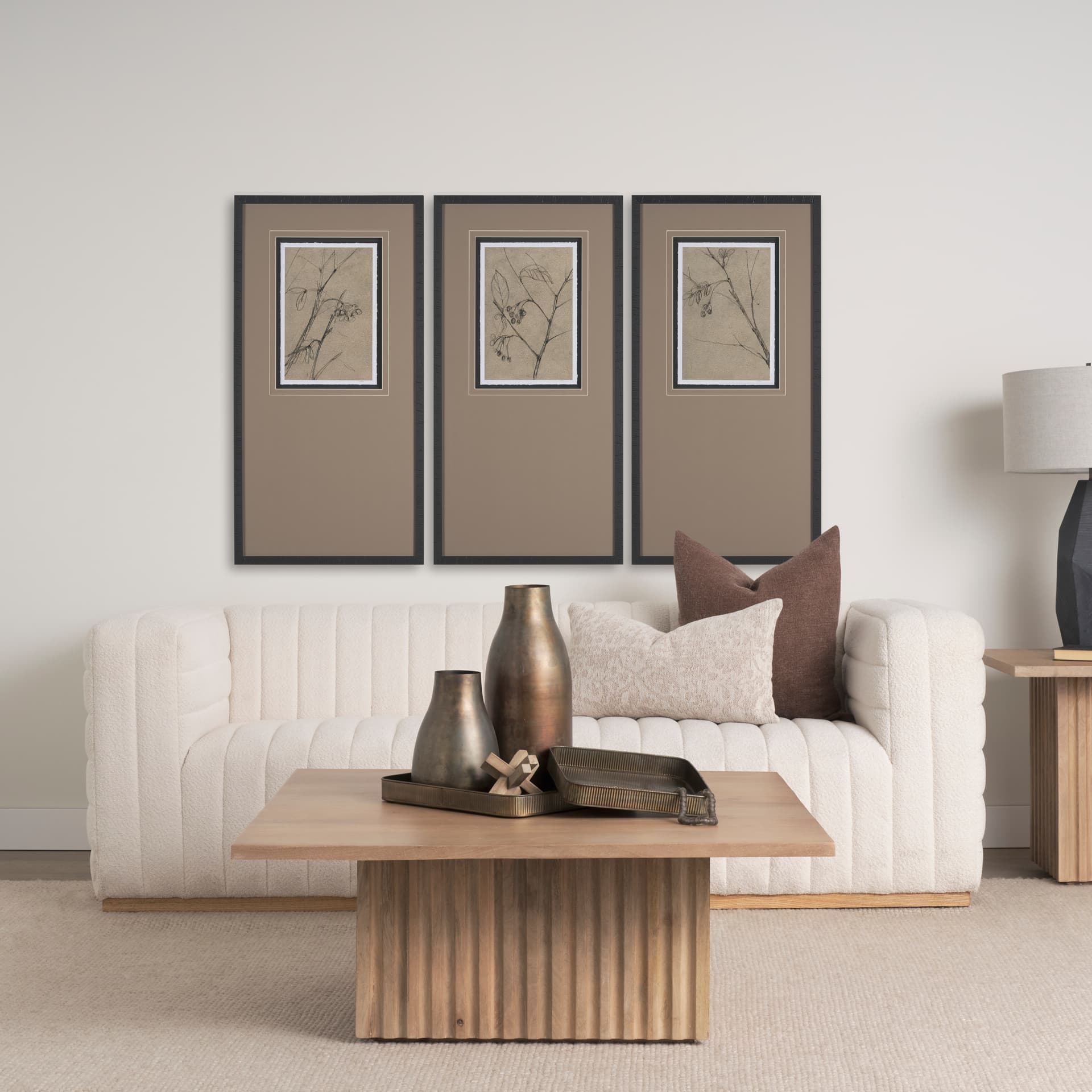 Black Chokecherry 2 by Mercana Studio a Hand Embellished Framed Art Print Matted under Glass — in a styled room