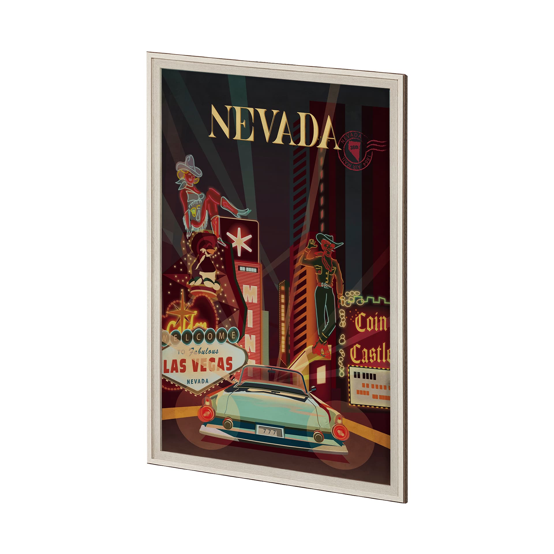 Nevada Go USA (XL) by Mercana Studio a Hand Embelished Decograph Framed Art Print under Glass — product photograph