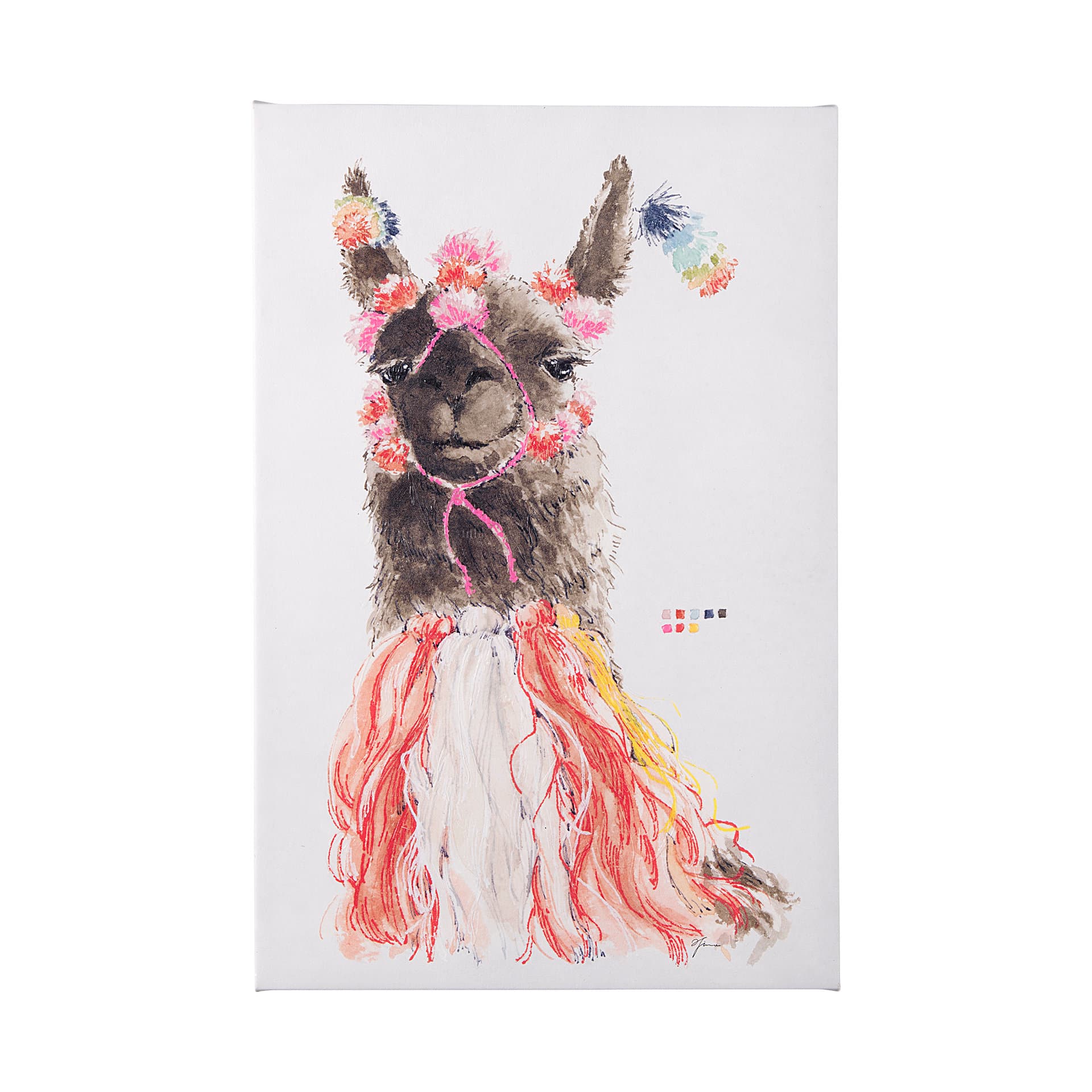 Lama II by Mercana Studio a Hand Embellished Textured Canvas — product photograph